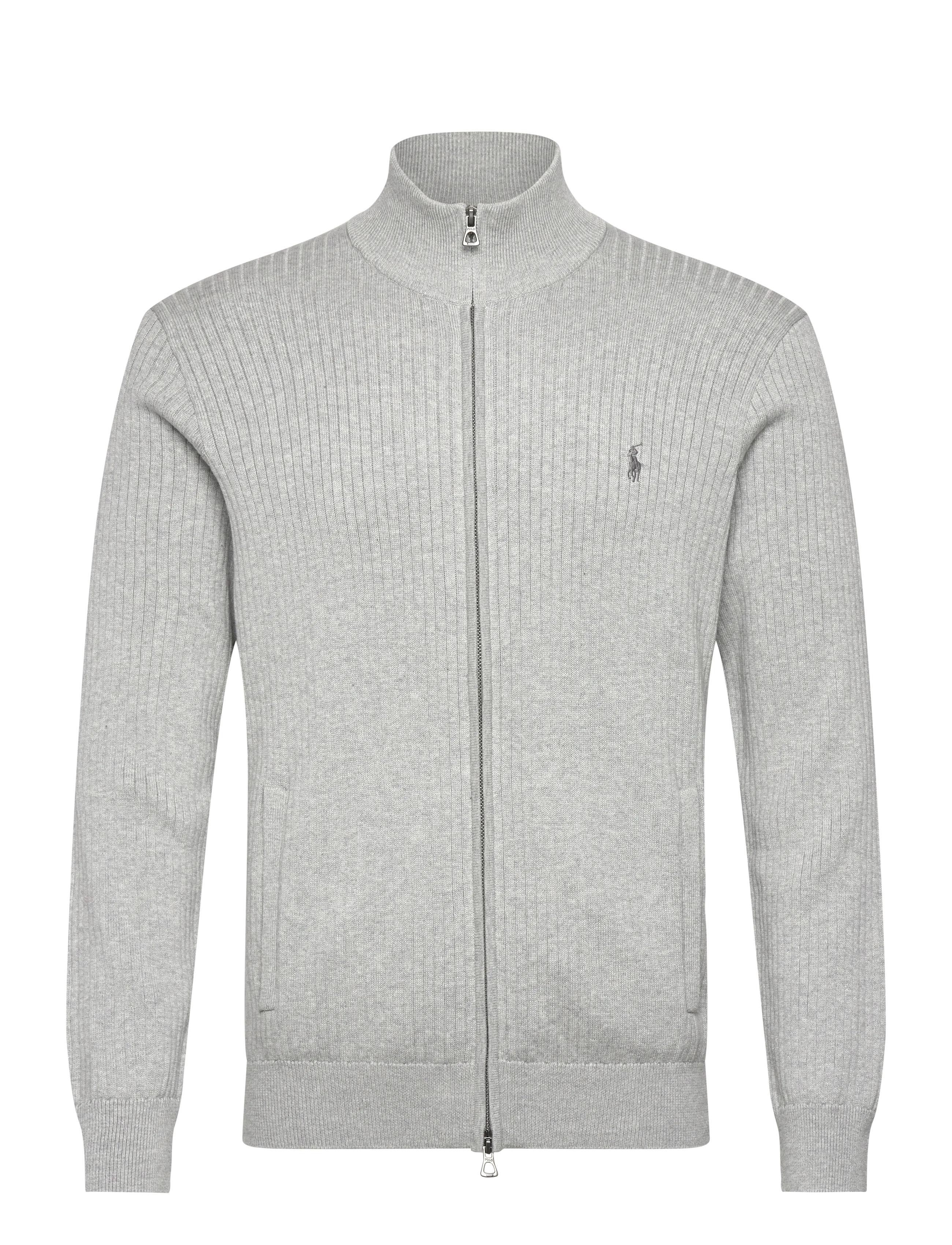 Polo Ralph Lauren - Rib-Knit Cotton Full-Zip Sweater - fullzip strik - andover heather - 0