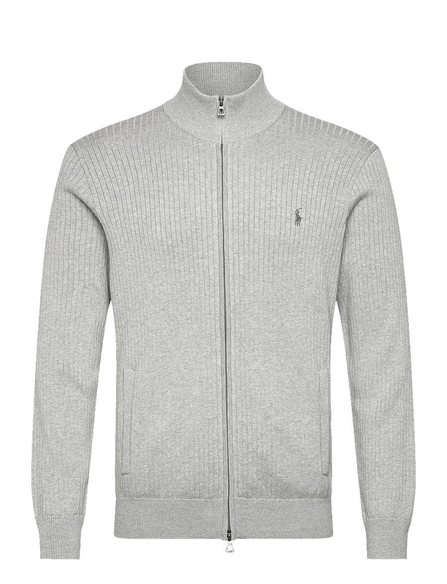 Polo Ralph Lauren - Rib-Knit Cotton Full-Zip Sweater - andover heather - 0