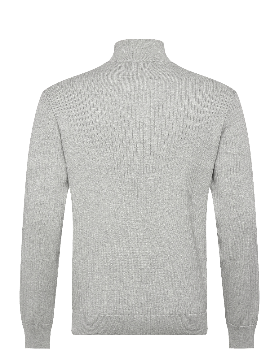 Polo Ralph Lauren - Rib-Knit Cotton Full-Zip Sweater - andover heather - 1
