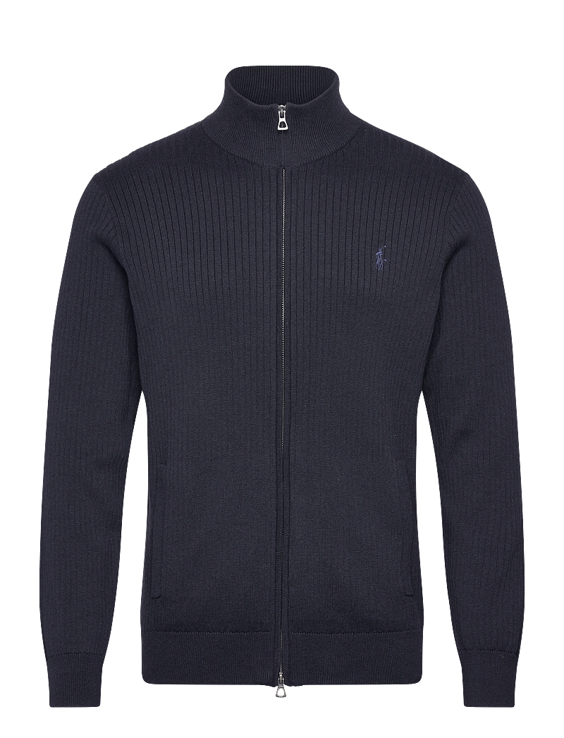 Polo Ralph Lauren - Rib-Knit Cotton Full-Zip Sweater - fullzip strik - navy hthr - 0
