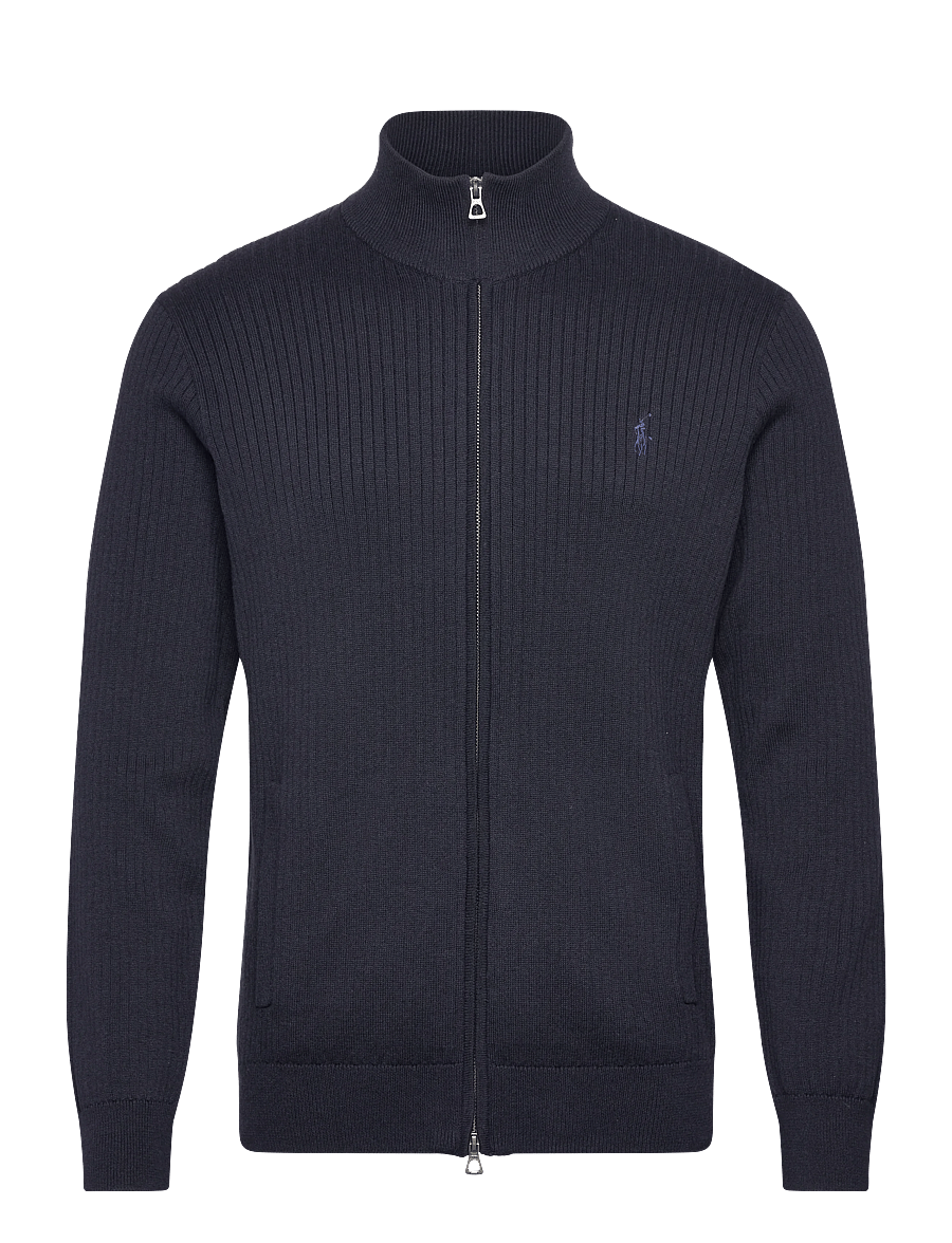 Polo Ralph Lauren - Rib-Knit Cotton Full-Zip Sweater - navy hthr - 0