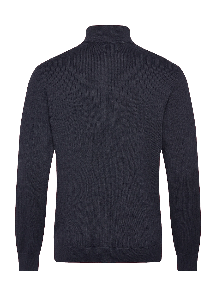 Polo Ralph Lauren - Rib-Knit Cotton Full-Zip Sweater - pullover mit durchgehendem reißverschluss - navy hthr - 1