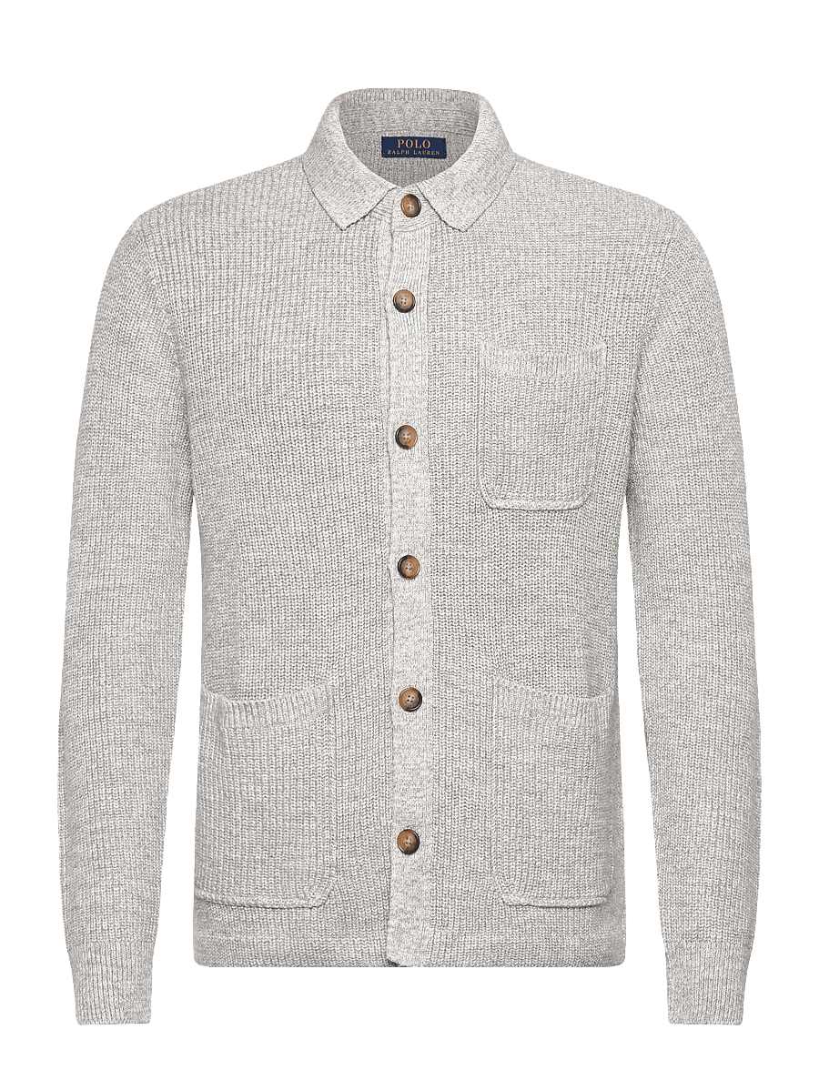 Polo Ralph Lauren - Textured Cotton Cardigan - gilets - grey combo - 1