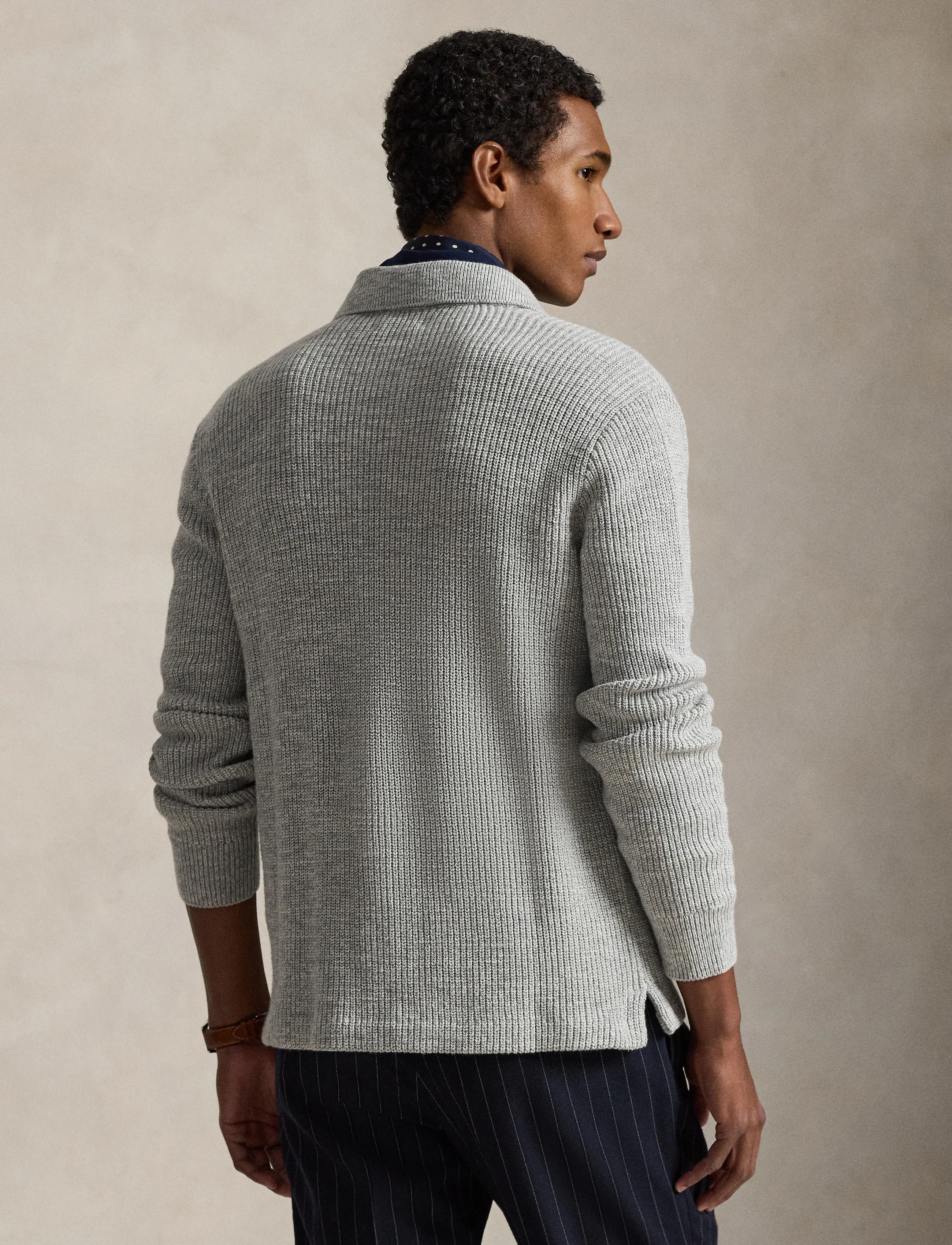 Polo Ralph Lauren - Textured Cotton Cardigan - cardigans - grey combo - 3