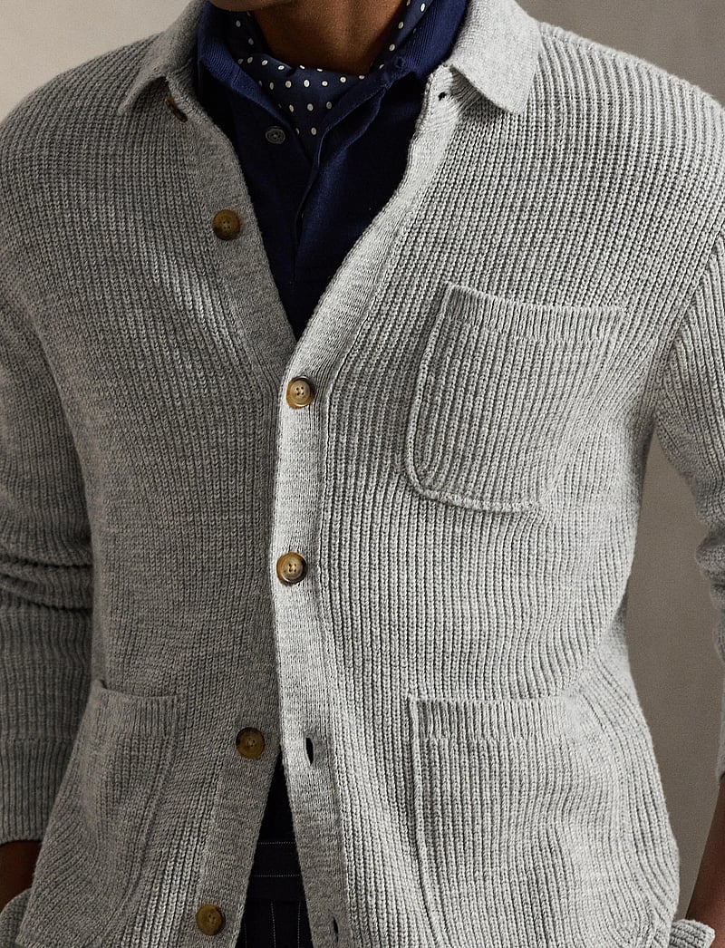 Polo Ralph Lauren - Textured Cotton Cardigan - grey combo - 4