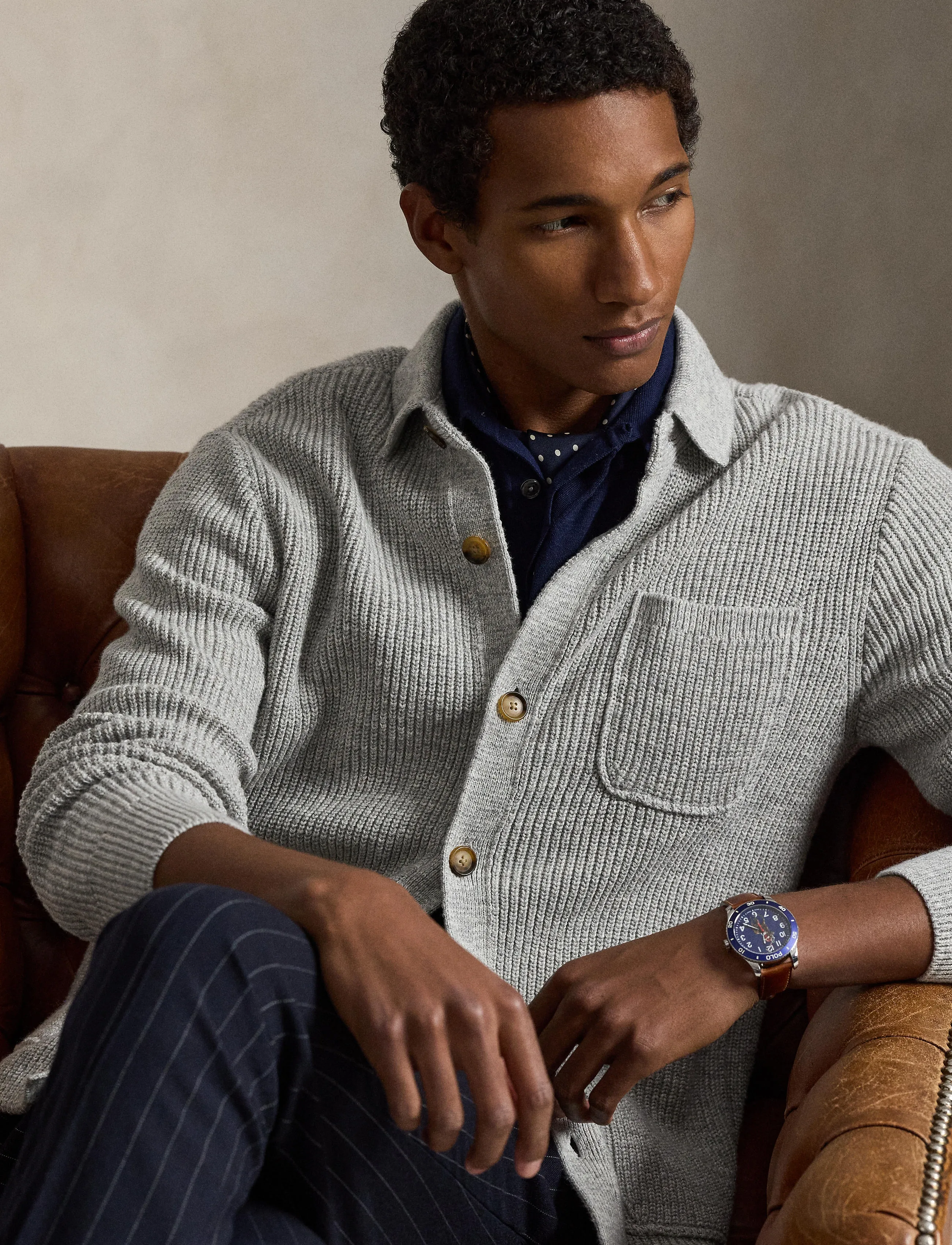 Polo Ralph Lauren - Textured Cotton Cardigan - cardigans - grey combo - 5