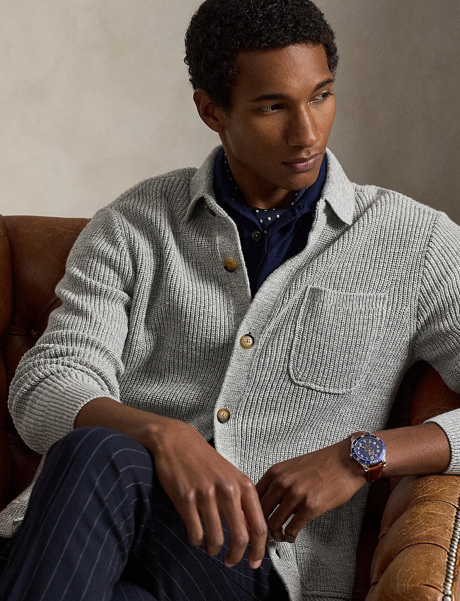 Polo Ralph Lauren - Textured Cotton Cardigan - cardigans - grey combo - 5