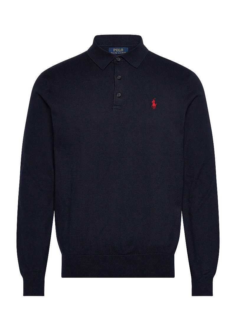Polo Ralph Lauren - Cotton Polo-Collar Sweater - pikkade varrukatega polod - hunter navy - 0