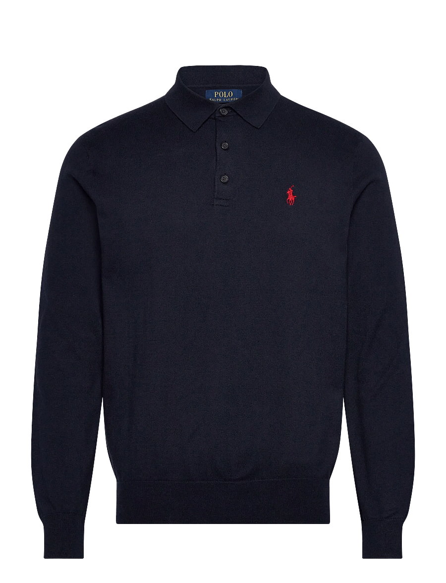 Polo Ralph Lauren - Cotton Polo-Collar Sweater - pikkade varrukatega polod - hunter navy - 1