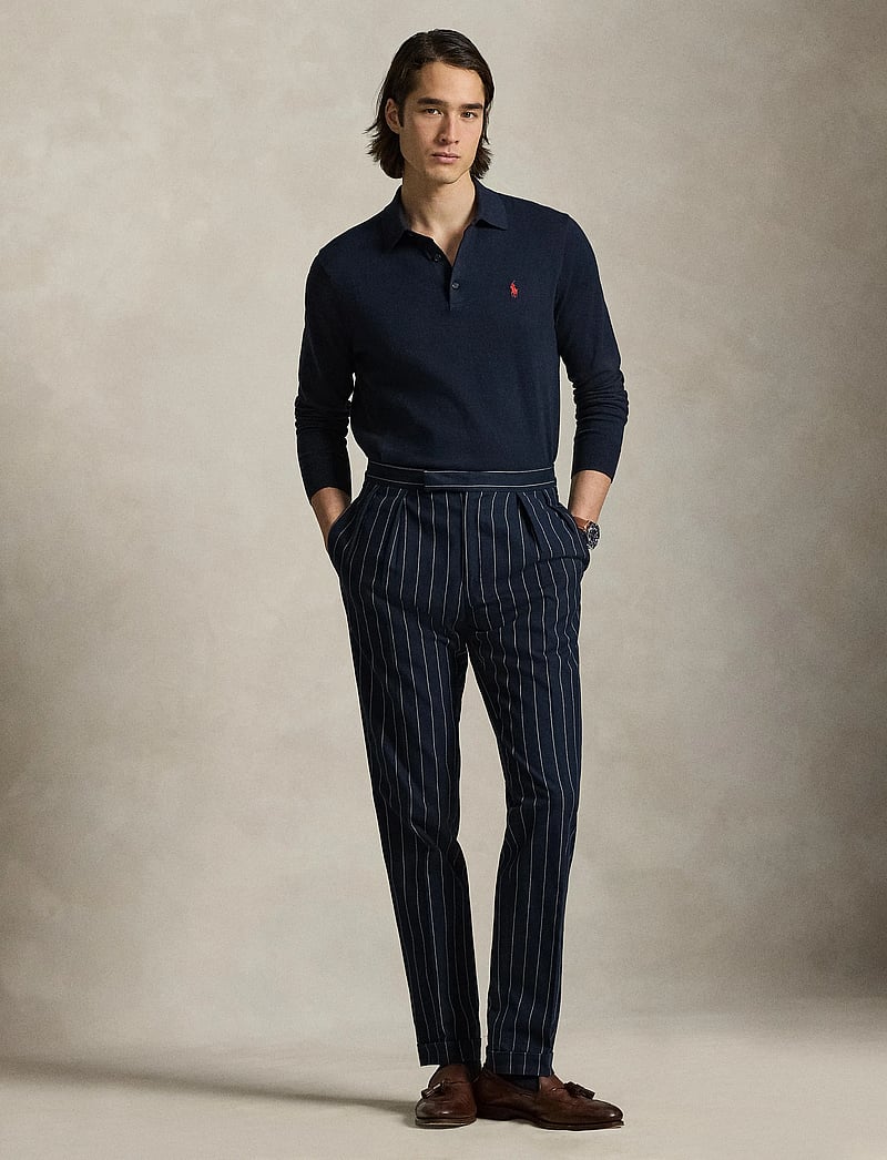Polo Ralph Lauren - Cotton Polo-Collar Sweater - langærmede poloer - hunter navy - 0