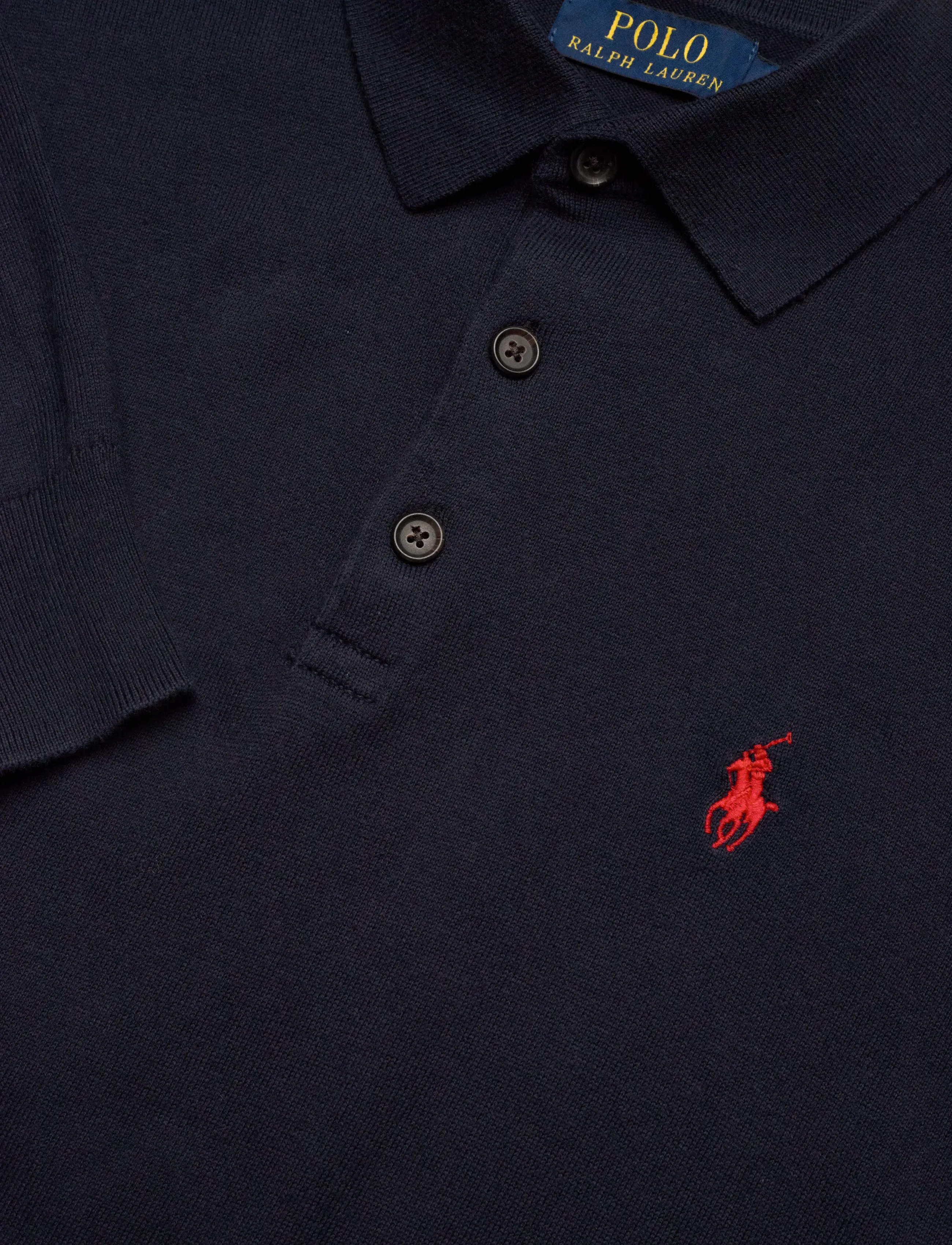 Polo Ralph Lauren - Cotton Polo-Collar Sweater - long-sleeved polos - hunter navy - 5
