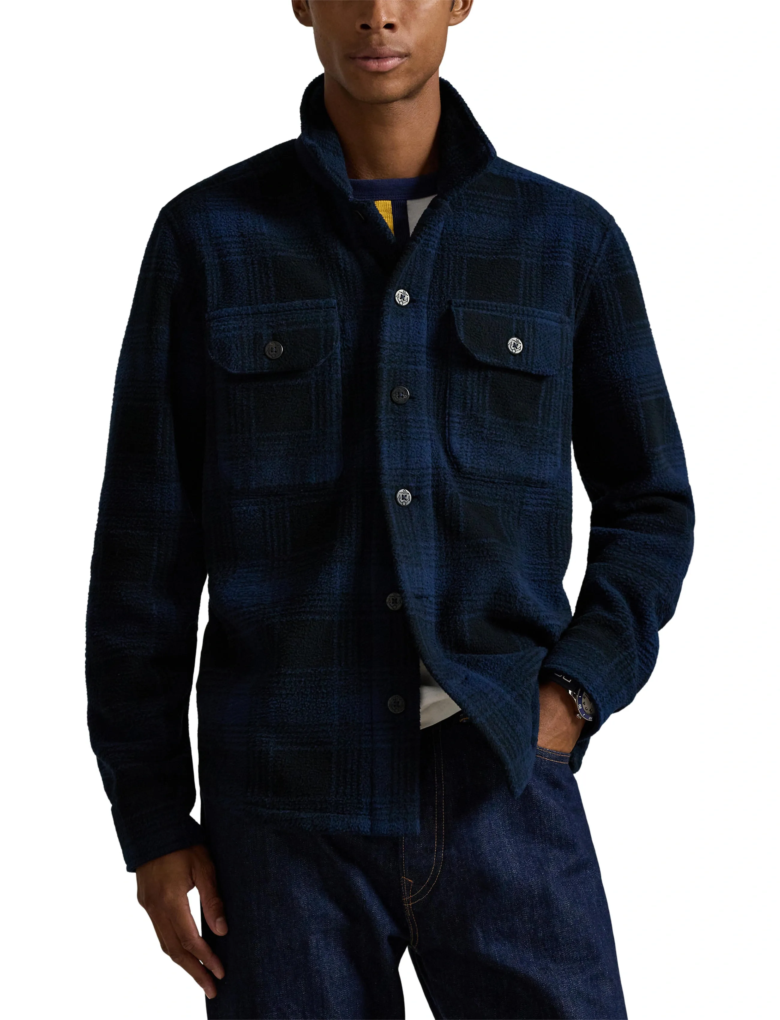 Polo Ralph Lauren Plaid Pile Fleece Overshirt overshirts herr – bild 6