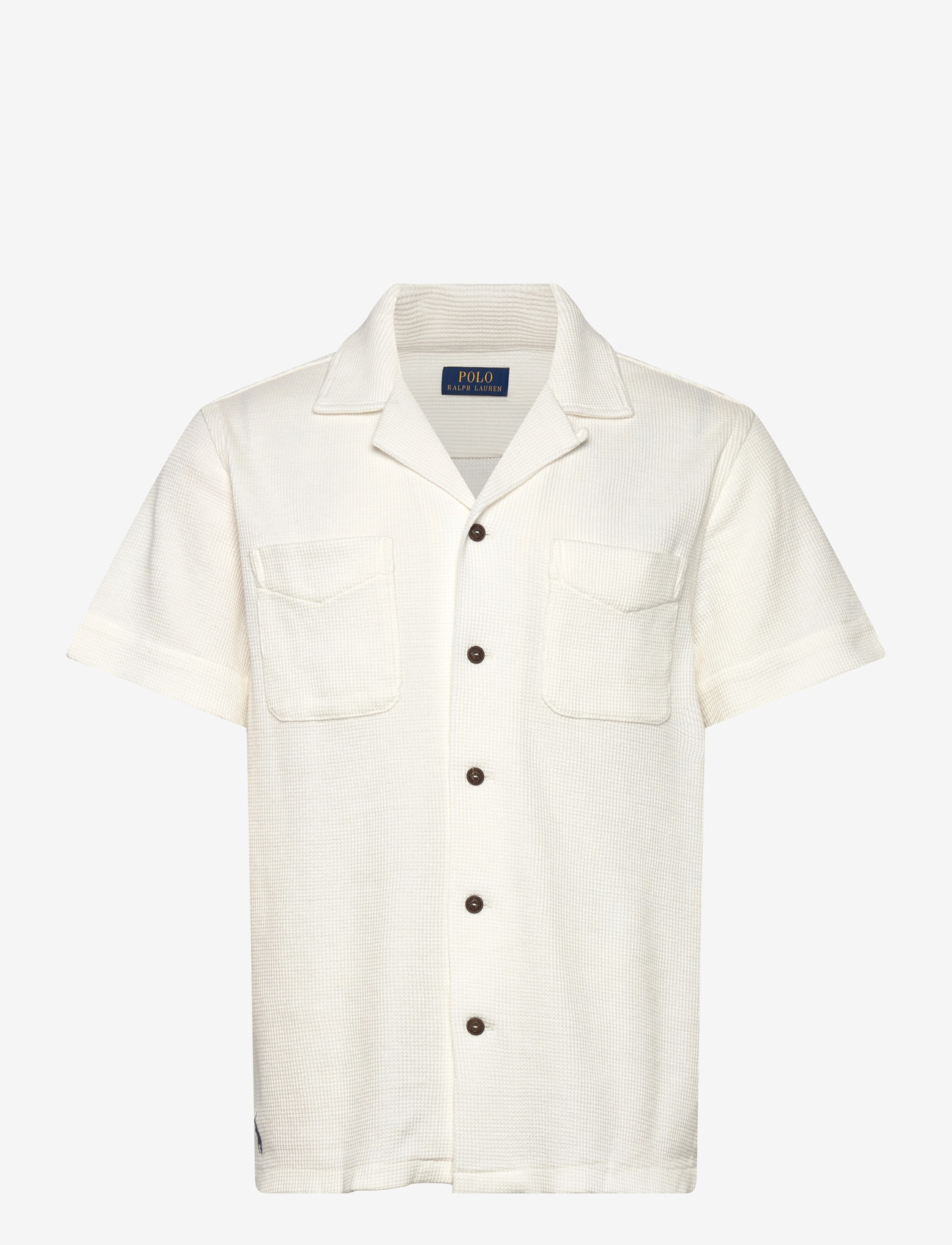 Polo Ralph Lauren - Waffle-Knit Cotton-Linen Camp Shirt - kortærmede skjorter - nevis - 0