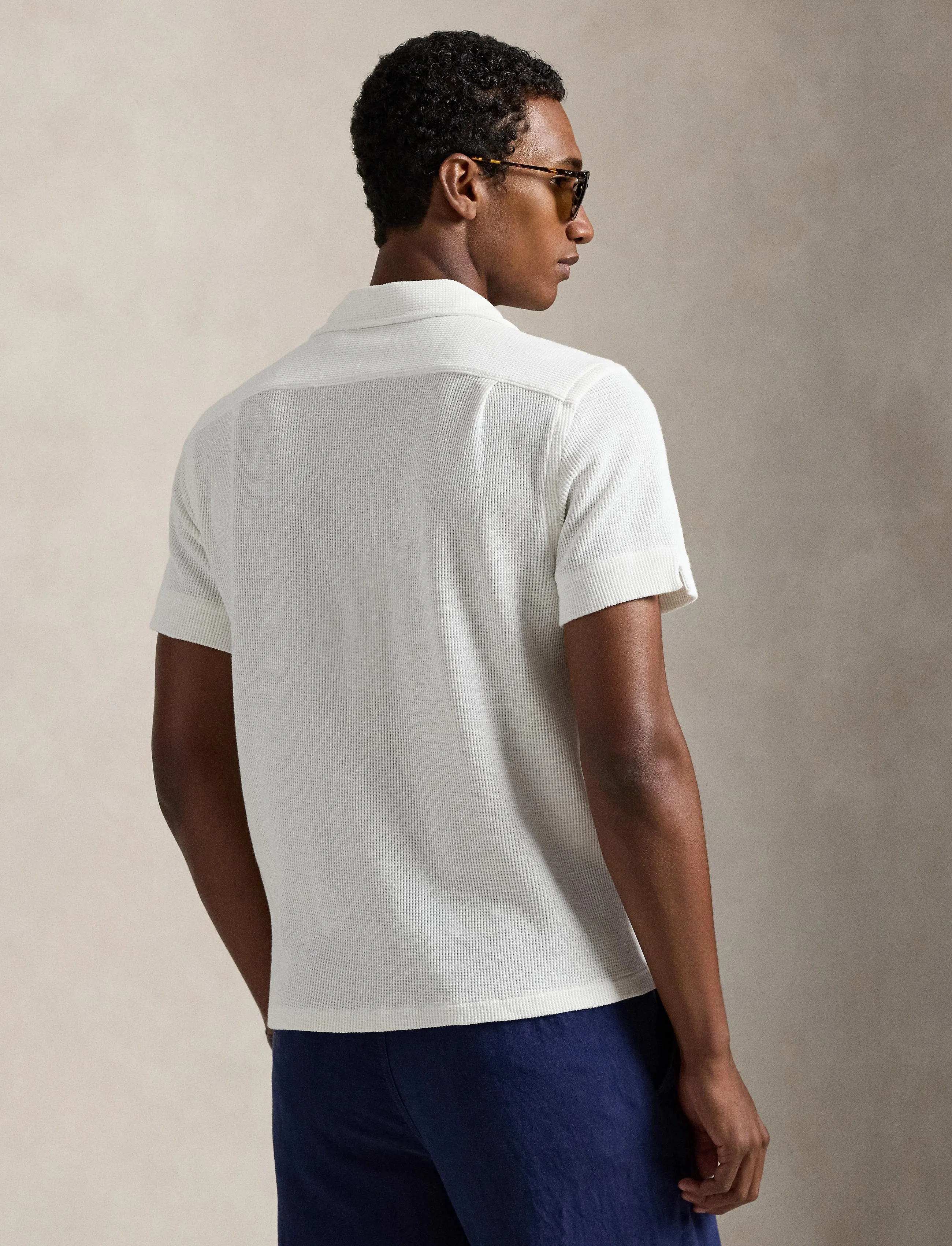 Polo Ralph Lauren - Waffle-Knit Cotton-Linen Camp Shirt - kurzarmhemden - nevis - 3