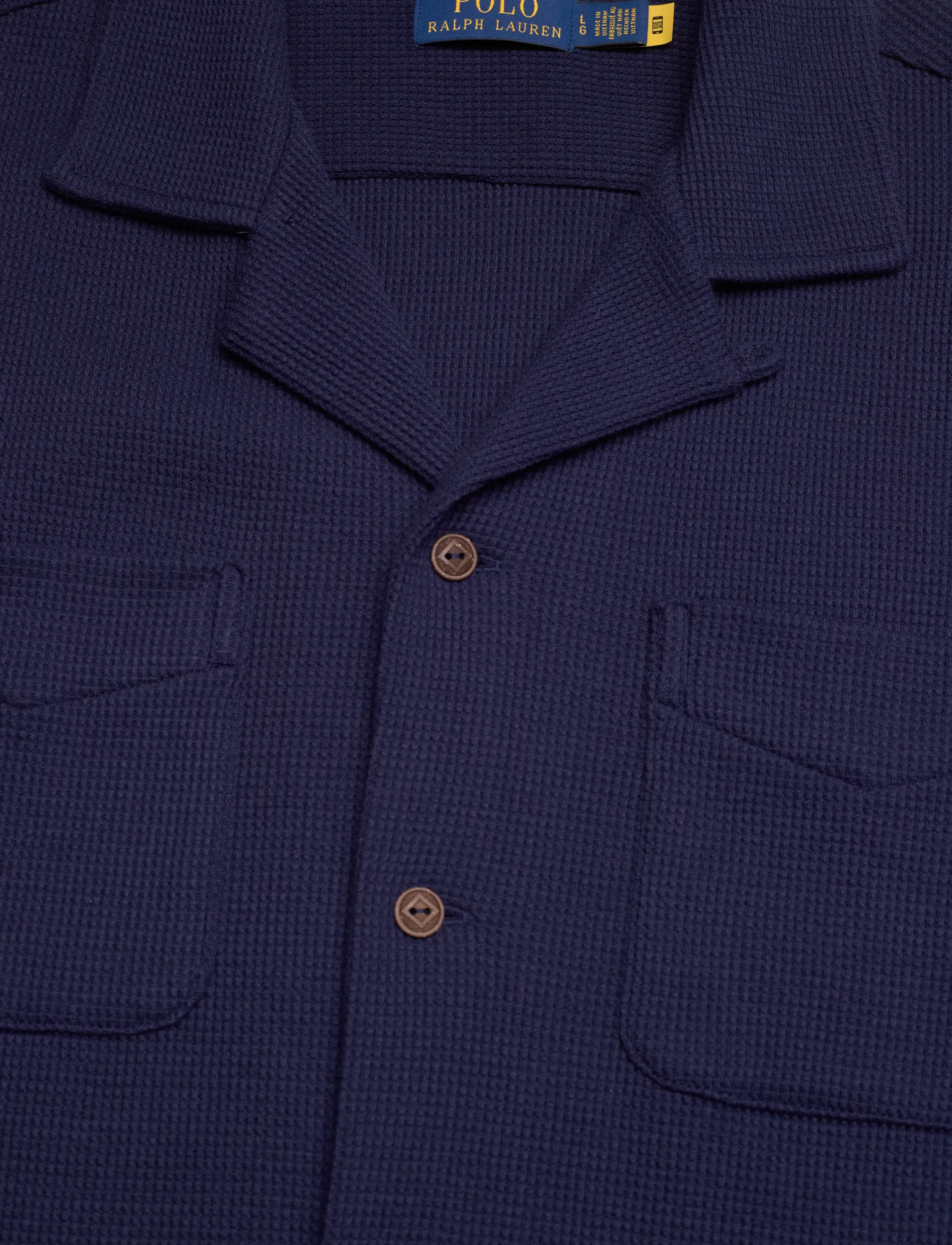 Polo Ralph Lauren - COTTON LINEN WAFFLE-KNT-PULLOVER - kurzarmhemden - newport navy - 4