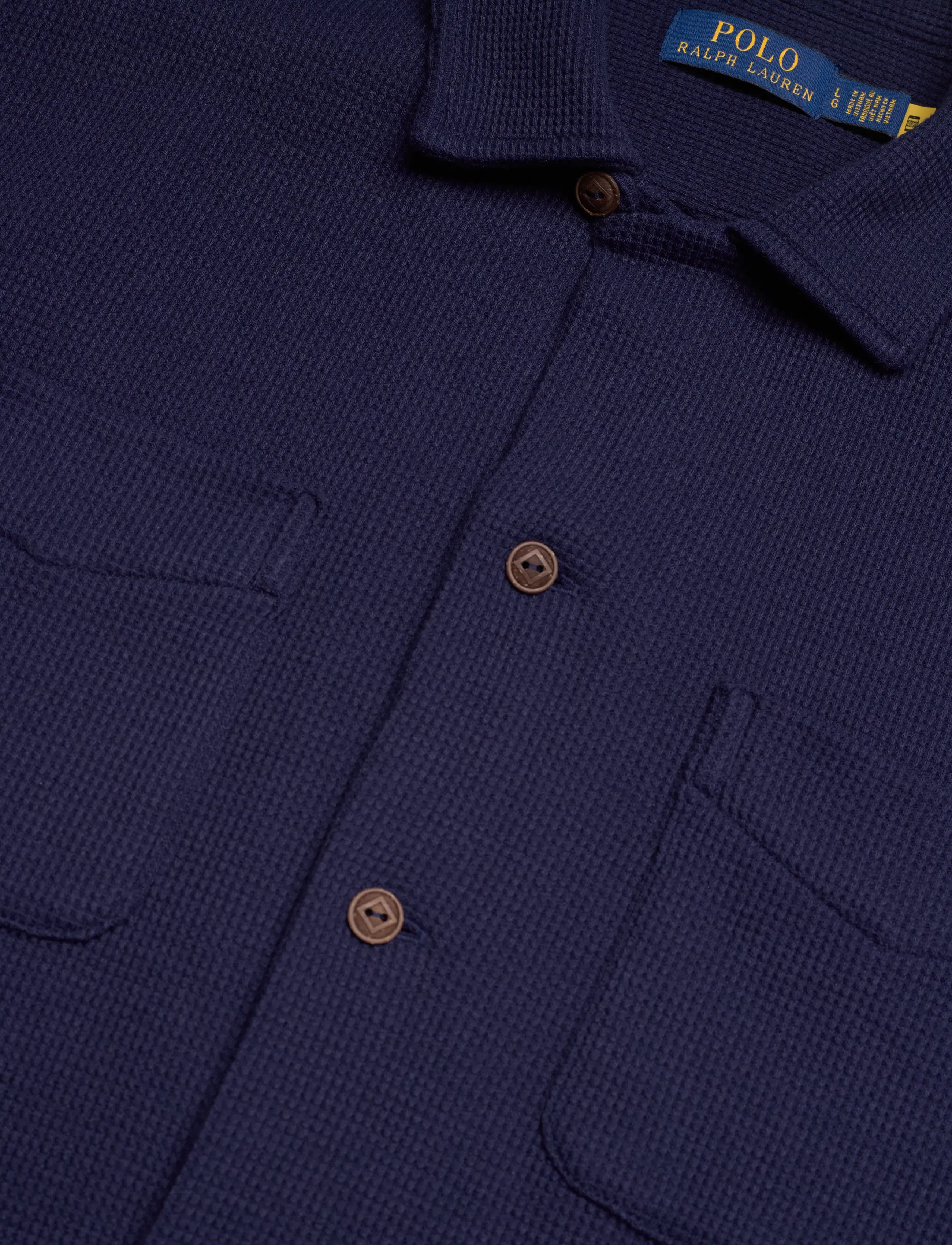 Polo Ralph Lauren - COTTON LINEN WAFFLE-KNT-PULLOVER - kurzarmhemden - newport navy - 5