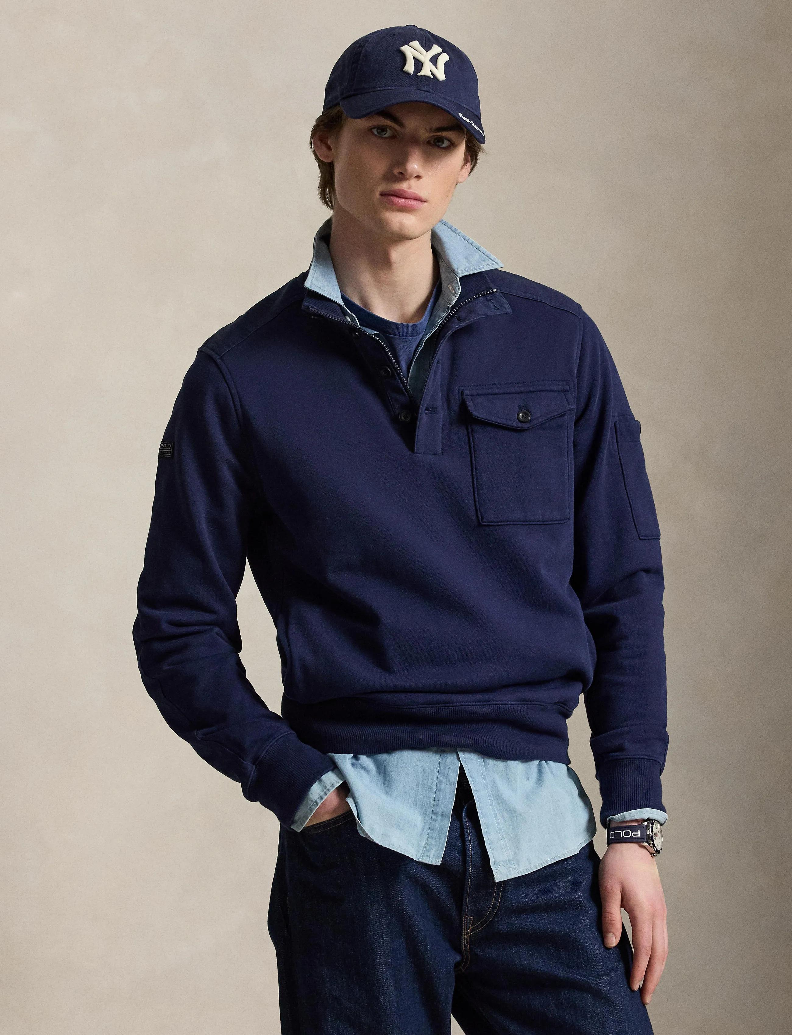 Polo Ralph Lauren Loopback Fleece Utility Sweatshirt - Kleidung - CRUISE NAVY / navy