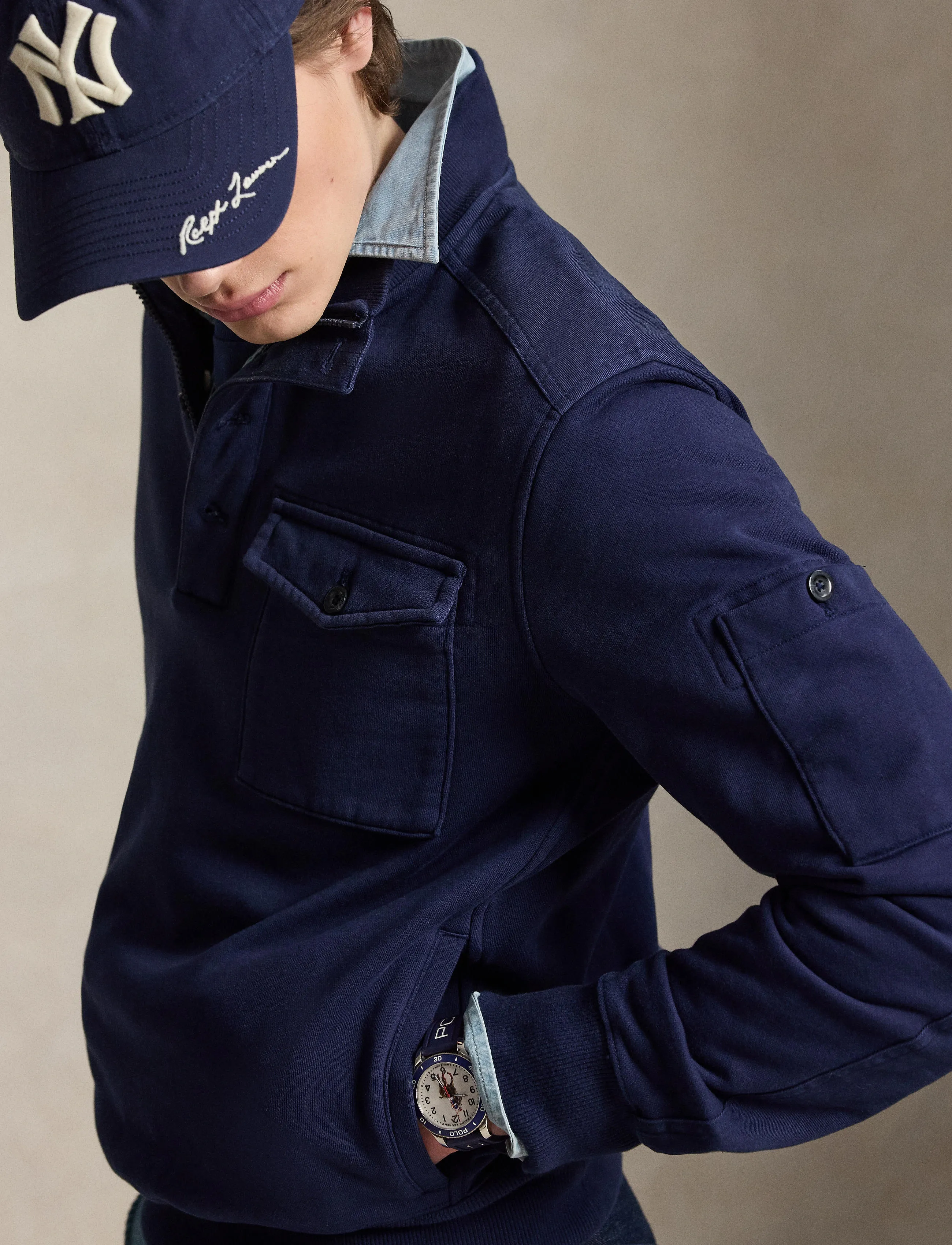 Polo Ralph Lauren - Loopback Fleece Utility Sweatshirt - osta olukorra järgi - cruise navy - 4