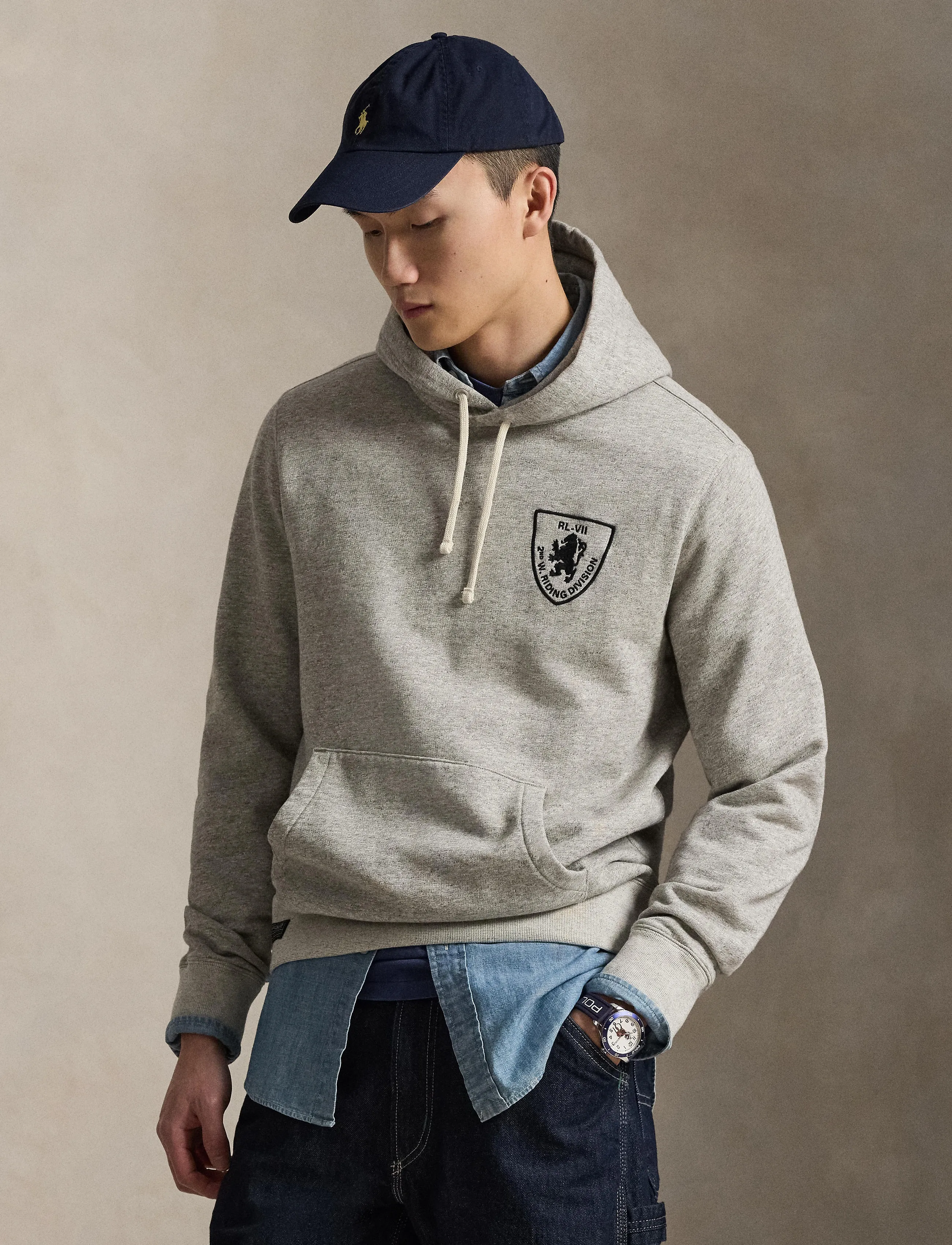 Polo Ralph Lauren Embroidered Fleece Hoodie - Riided - LOFT HEATHER / grey