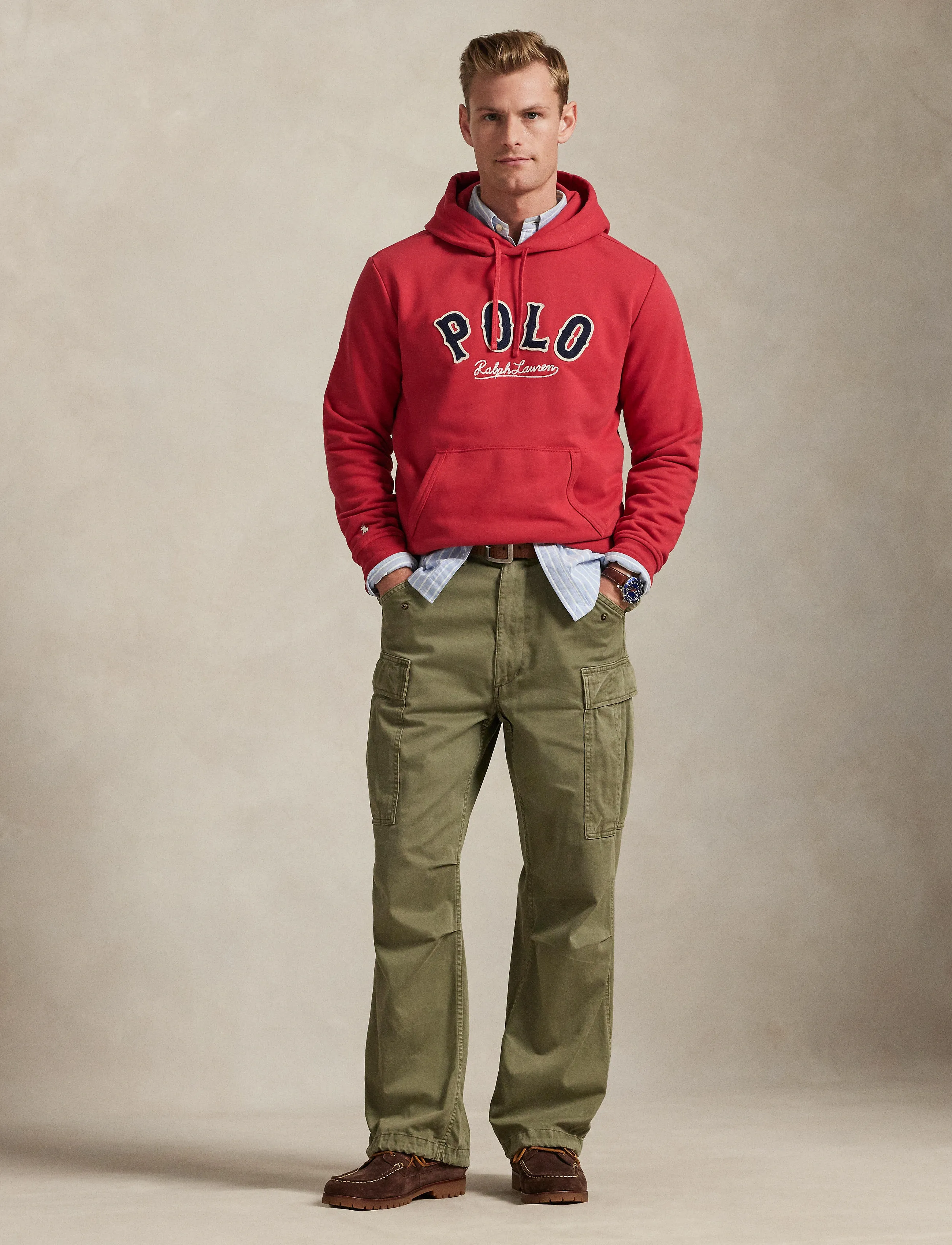 Polo Ralph Lauren The RL Fleece Western-Logo Hoodie - Truien en hoodies - SUNRISE RED / red