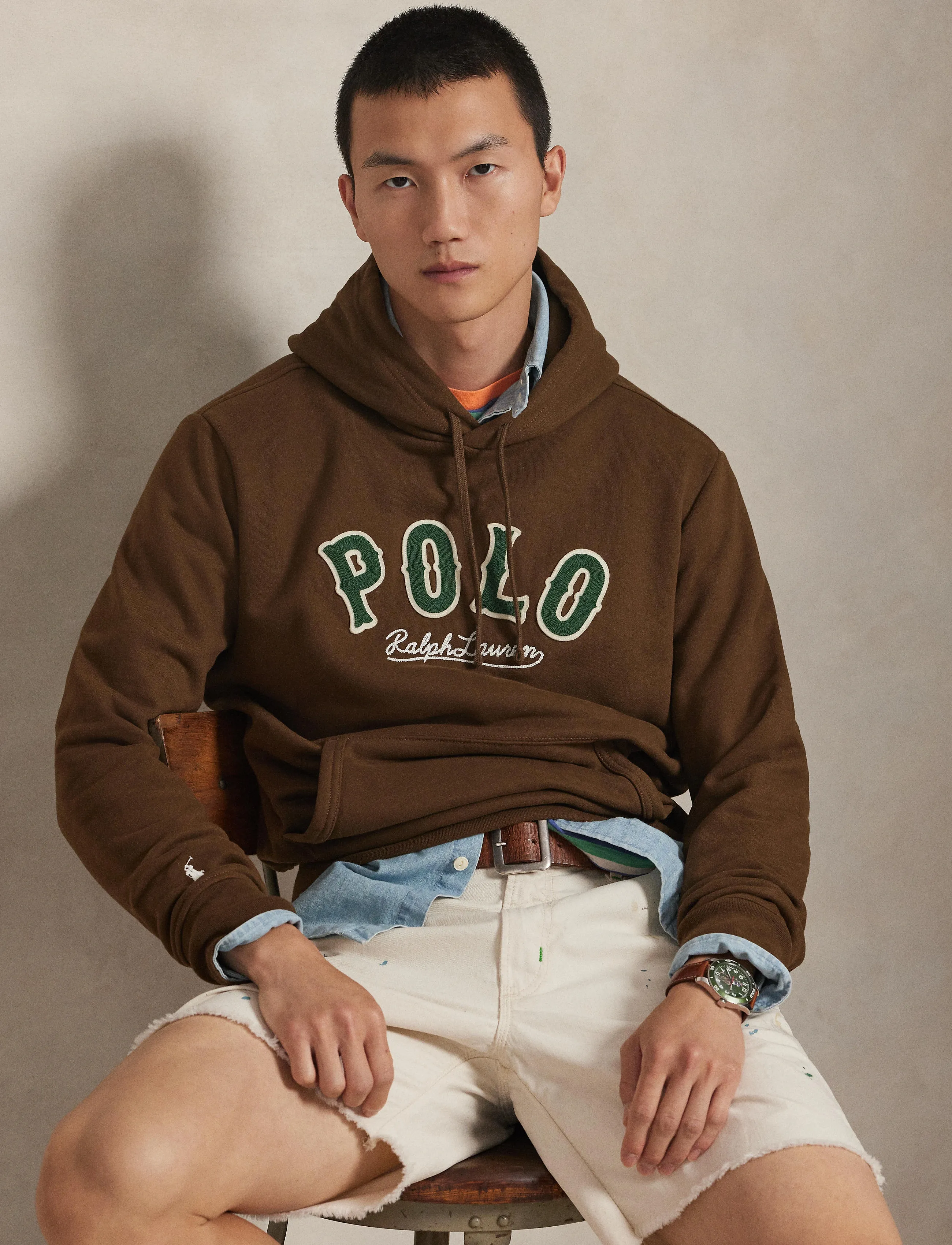 Polo Ralph Lauren The RL Fleece Western-Logo Hoodie - Hupparit - YORK BROWN / brown