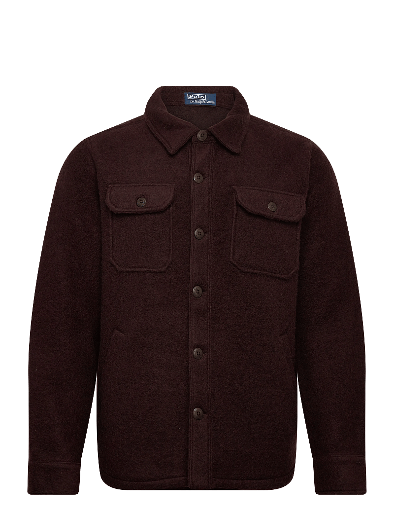 Polo Ralph Lauren - Felted Wool-Blend Overshirt - ulljackor - circuit brown - 0