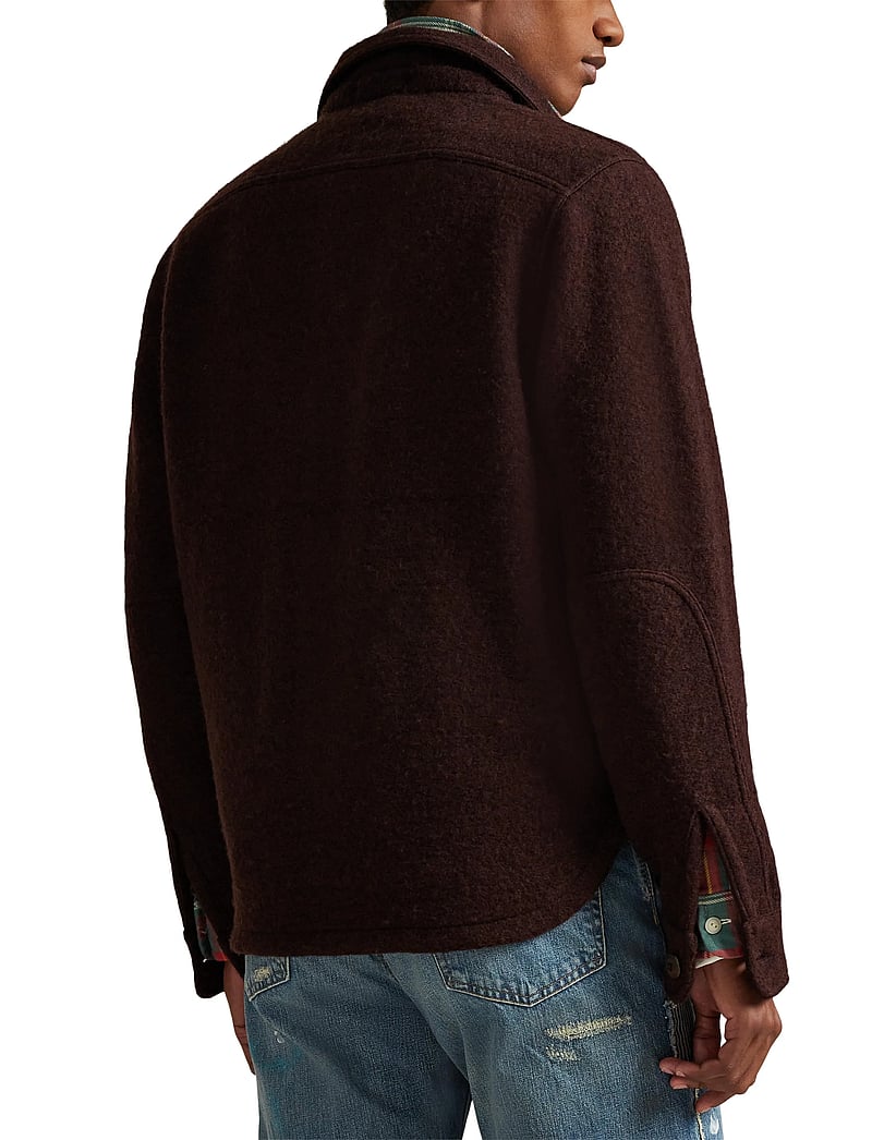 Polo Ralph Lauren - Felted Wool-Blend Overshirt - vilnoniai švarkeliai - circuit brown - 3