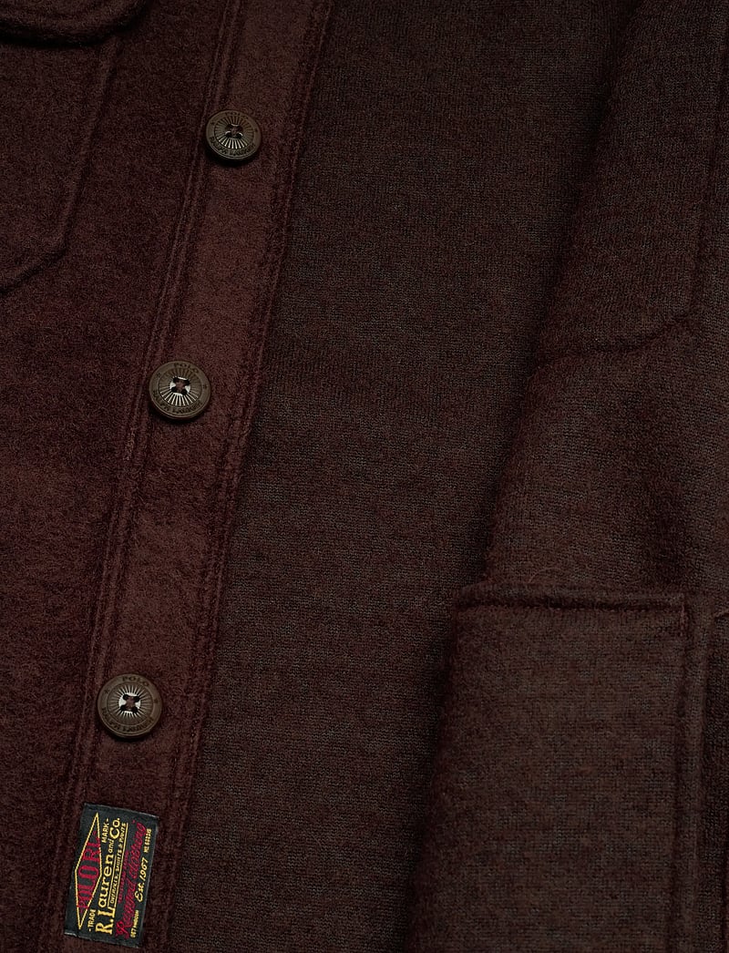 Polo Ralph Lauren - Felted Wool-Blend Overshirt - ulljackor - circuit brown - 4