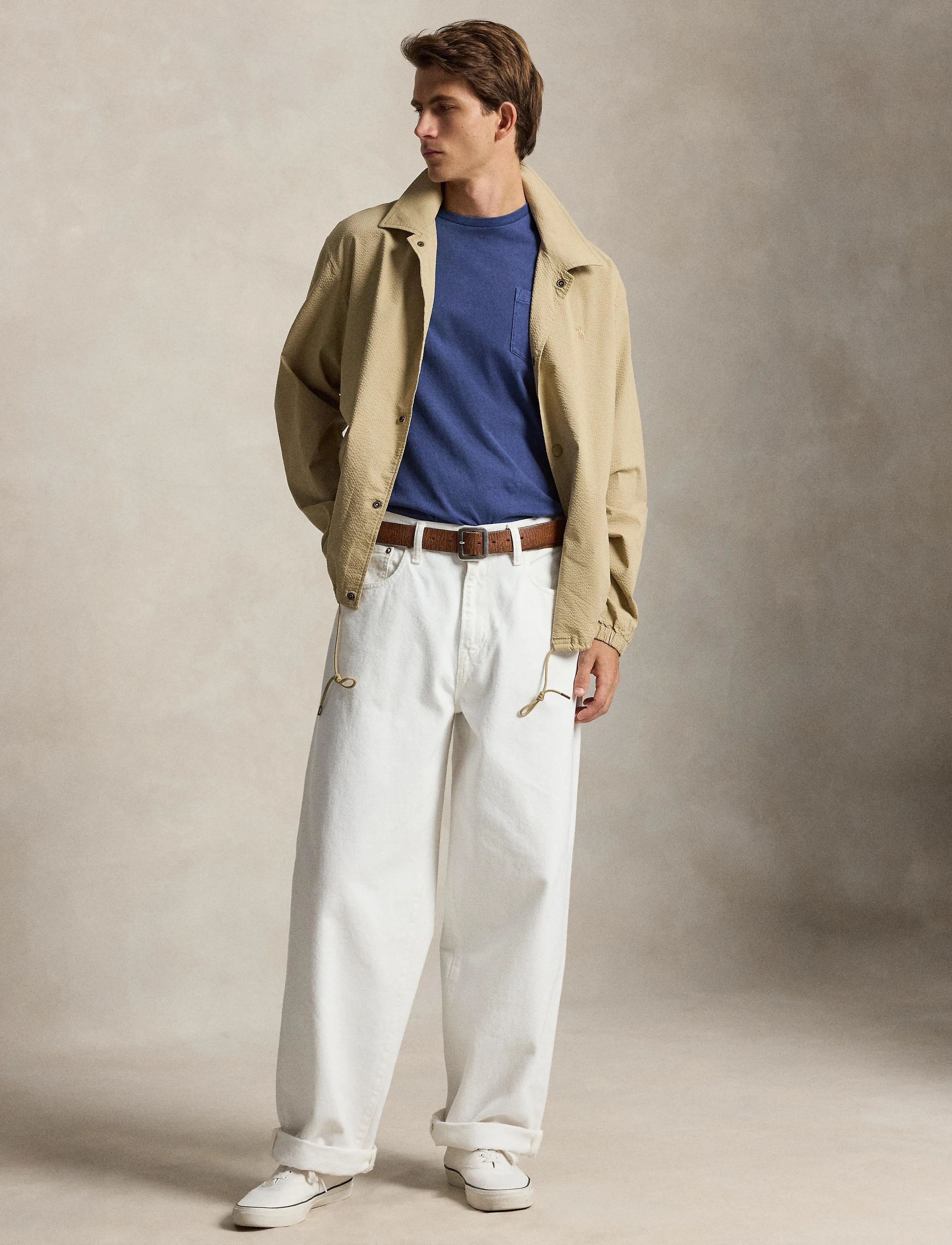 Polo Ralph Lauren Seersucker-Wvn-Jacket, XL, Jackets, Beige - Light Männerswear