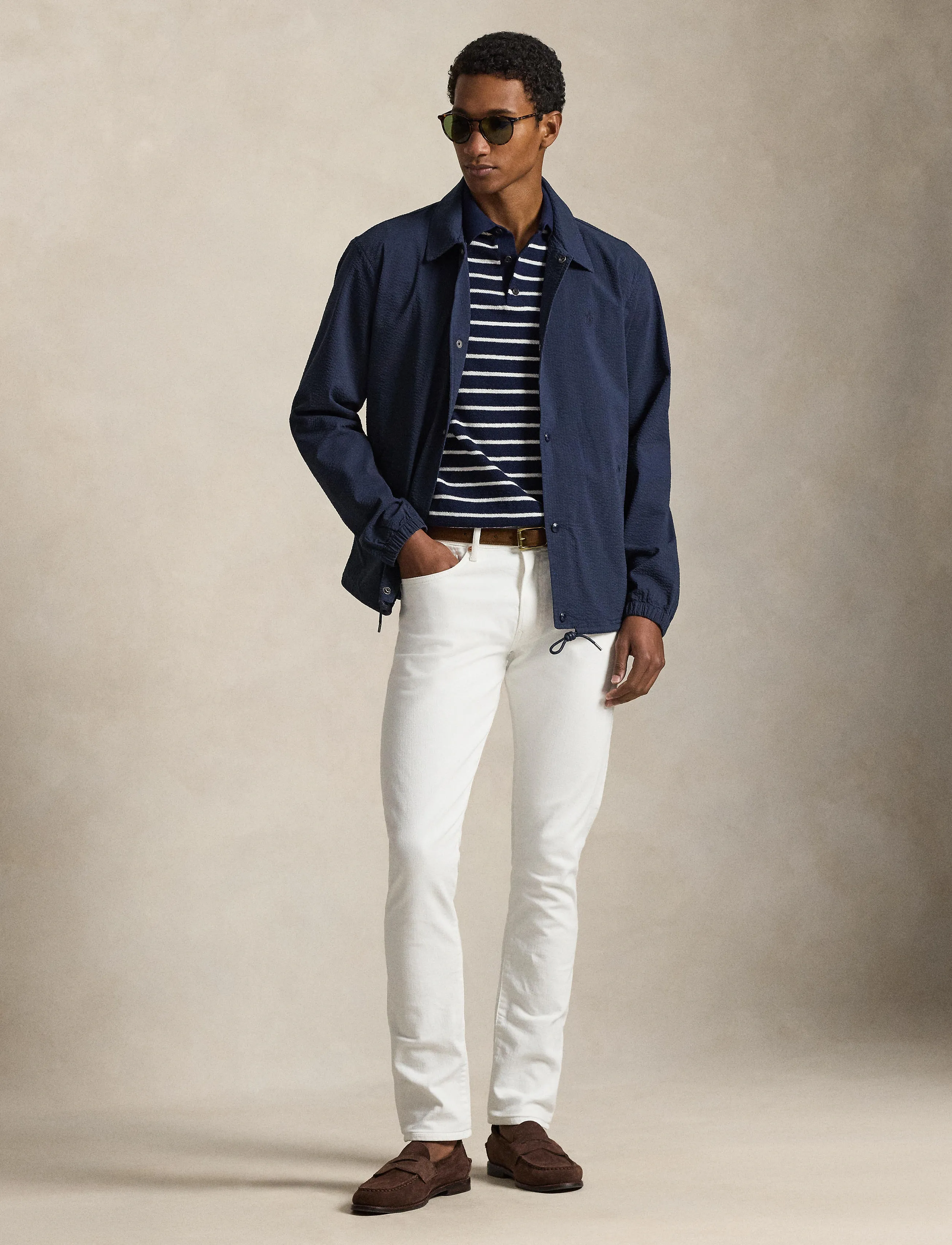 Polo Ralph Lauren - SEERSUCKER-WVN-JACKET - Õhukesed jakid - newport navy/cllc - 0