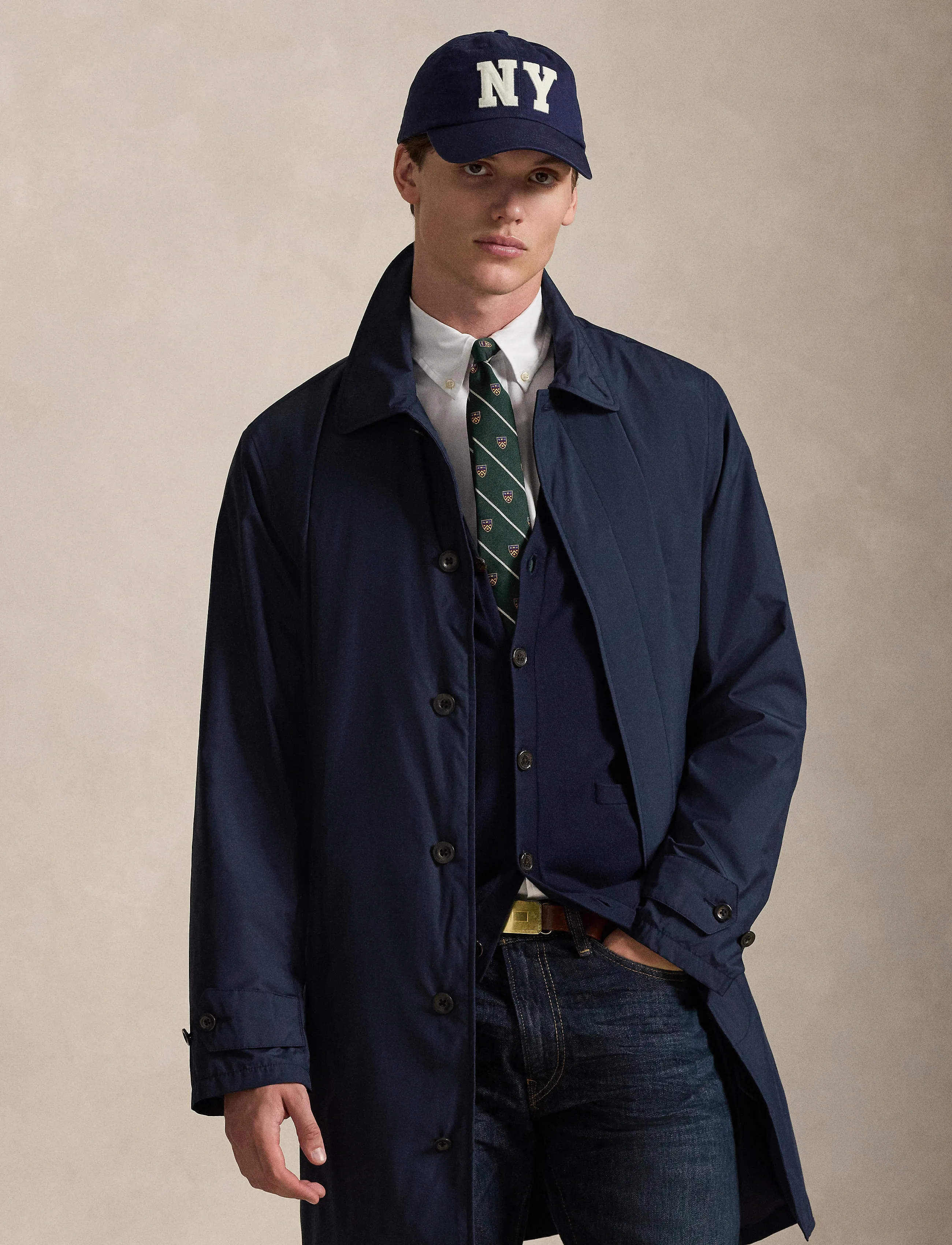Polo Ralph Lauren Lw Poly Plainweave-Wvn-Jacket, XL, Navy, Frakker > Trenchcoats, Herre