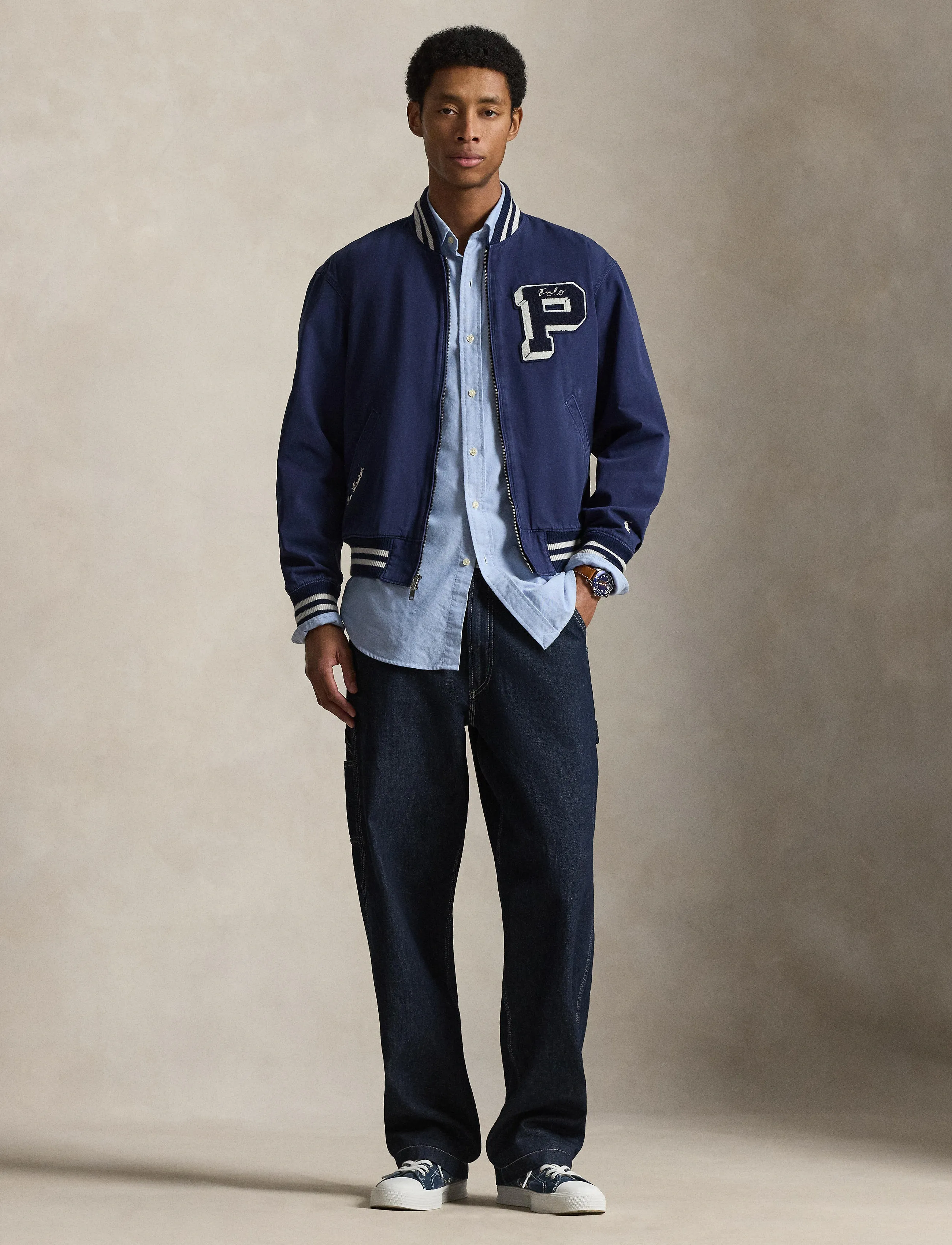 Polo Ralph Lauren Rustic Ctn Canvas-Wvn-Jacket, S, Jackets, Marineblau - Varsity Männerswear