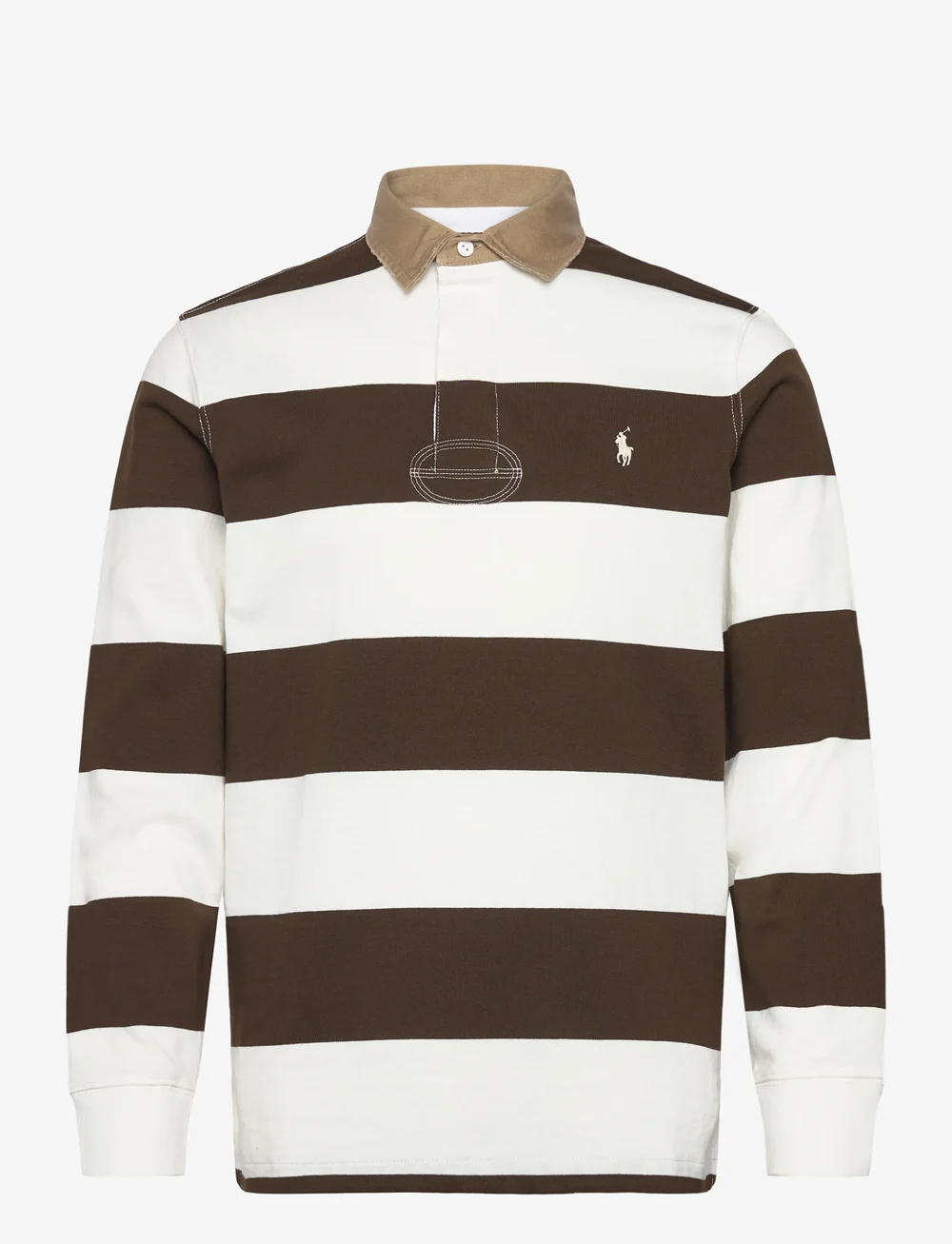 Polo Ralph Lauren - Classic Fit Khaki-Collar Rugby Shirt - long-sleeved polos - dark brown/trophy - 0