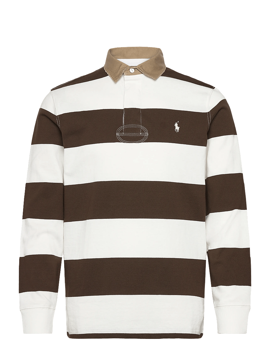 Polo Ralph Lauren - Classic Fit Khaki-Collar Rugby Shirt - långärmade pikéer - dark brown/trophy - 1
