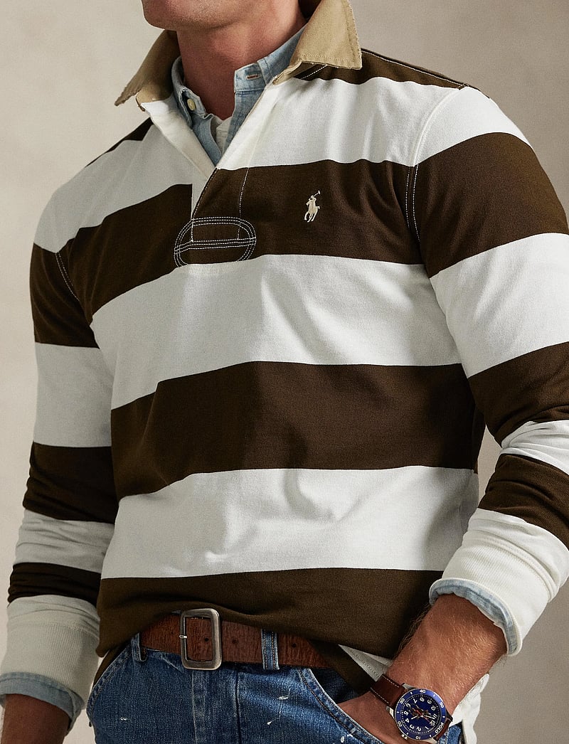 Polo Ralph Lauren - Classic Fit Khaki-Collar Rugby Shirt - long-sleeved polos - dark brown/trophy - 4
