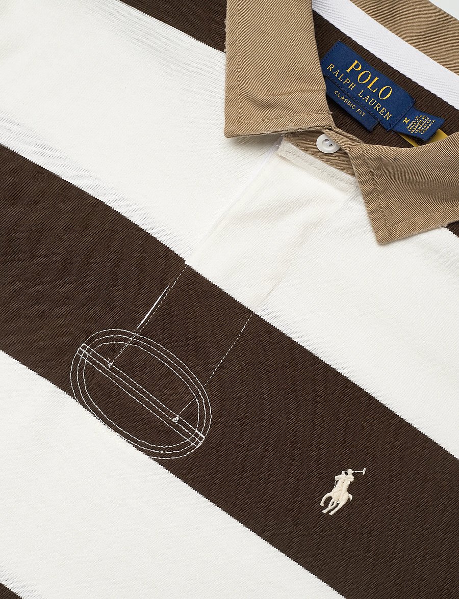 Polo Ralph Lauren - Classic Fit Khaki-Collar Rugby Shirt - langærmede poloer - dark brown/trophy - 5
