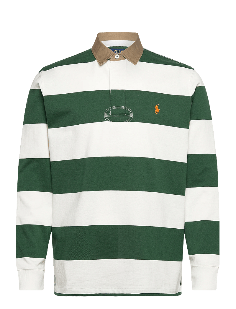 Polo Ralph Lauren - Classic Fit Khaki-Collar Rugby Shirt - långärmade pikéer - grass green/troph - 0