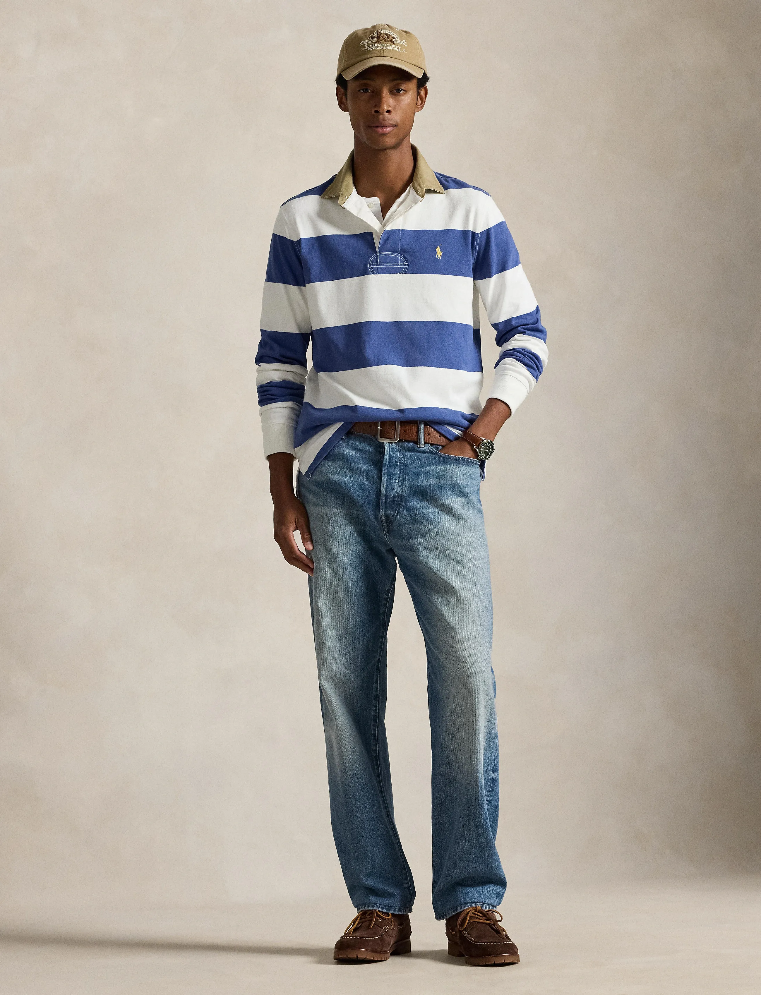 Polo Ralph Lauren Classic Fit Khaki-Collar Rugby Shirt - Poloer - OLD ROYAL/TROPHY / blue