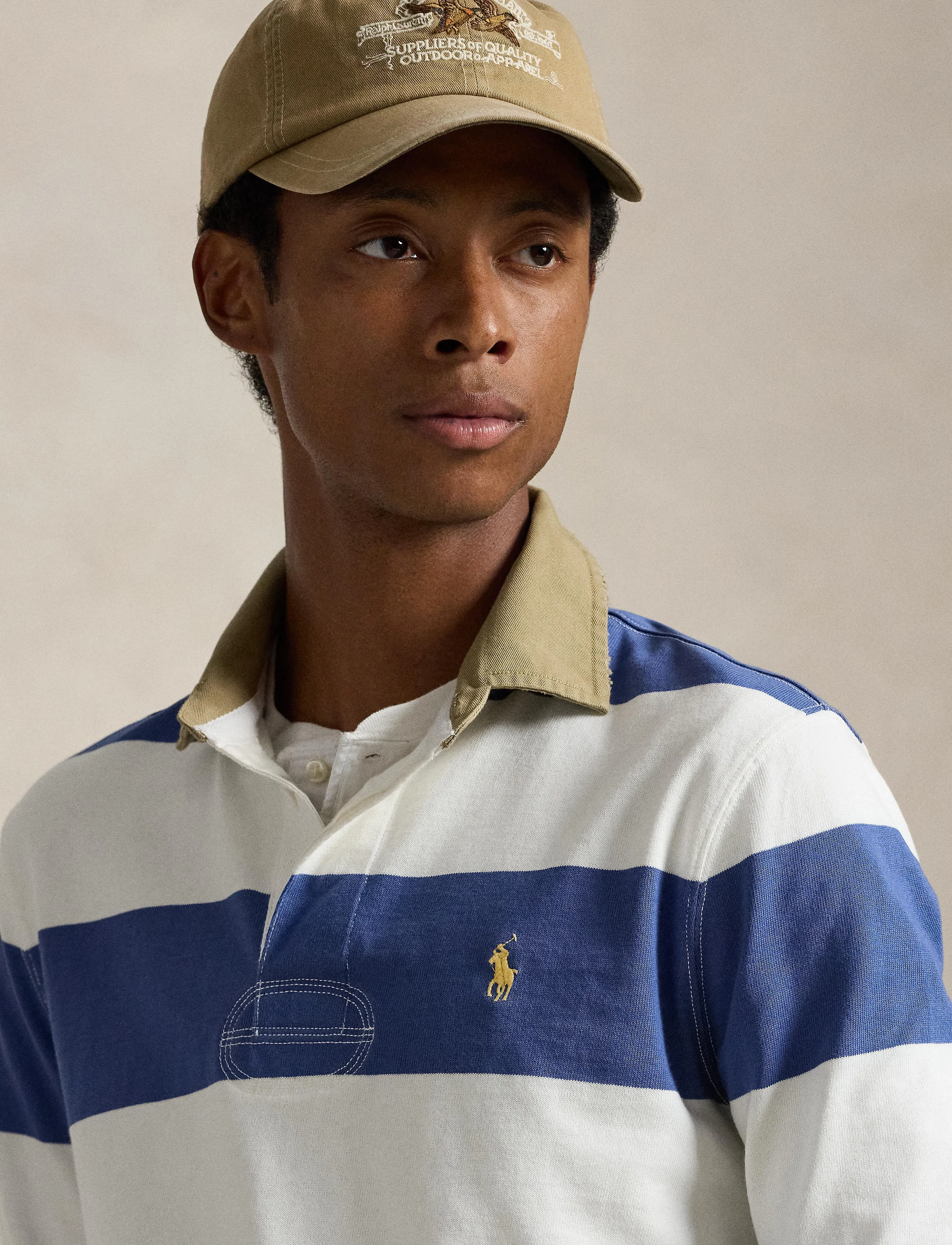 Polo Ralph Lauren - Classic Fit Khaki-Collar Rugby Shirt - langerma pólóbolir - old royal/trophy - 4