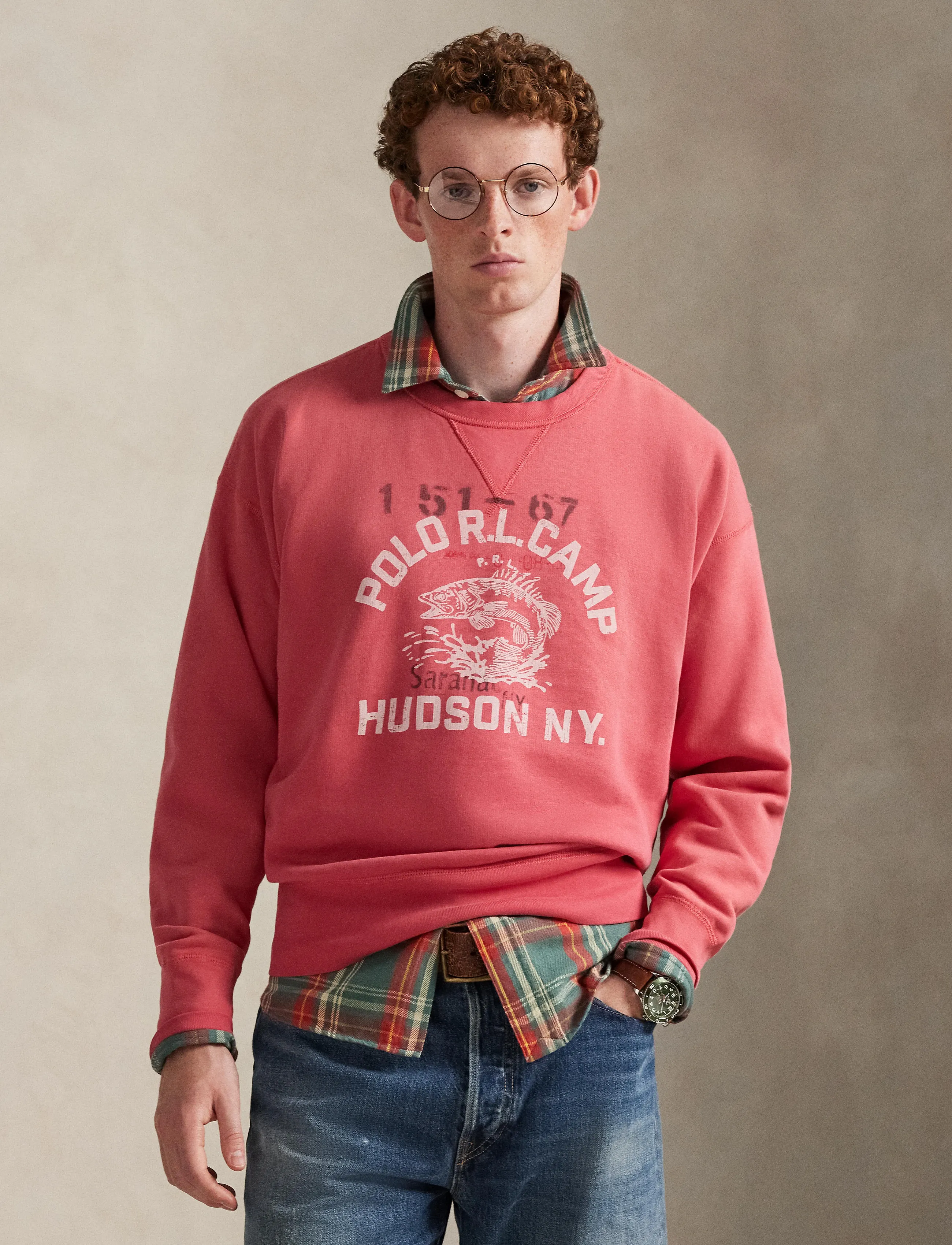 Polo Ralph Lauren Vintage Fit Fleece Graphic Sweatshirt - Riided - NANTUCKET RED / pink/rose
