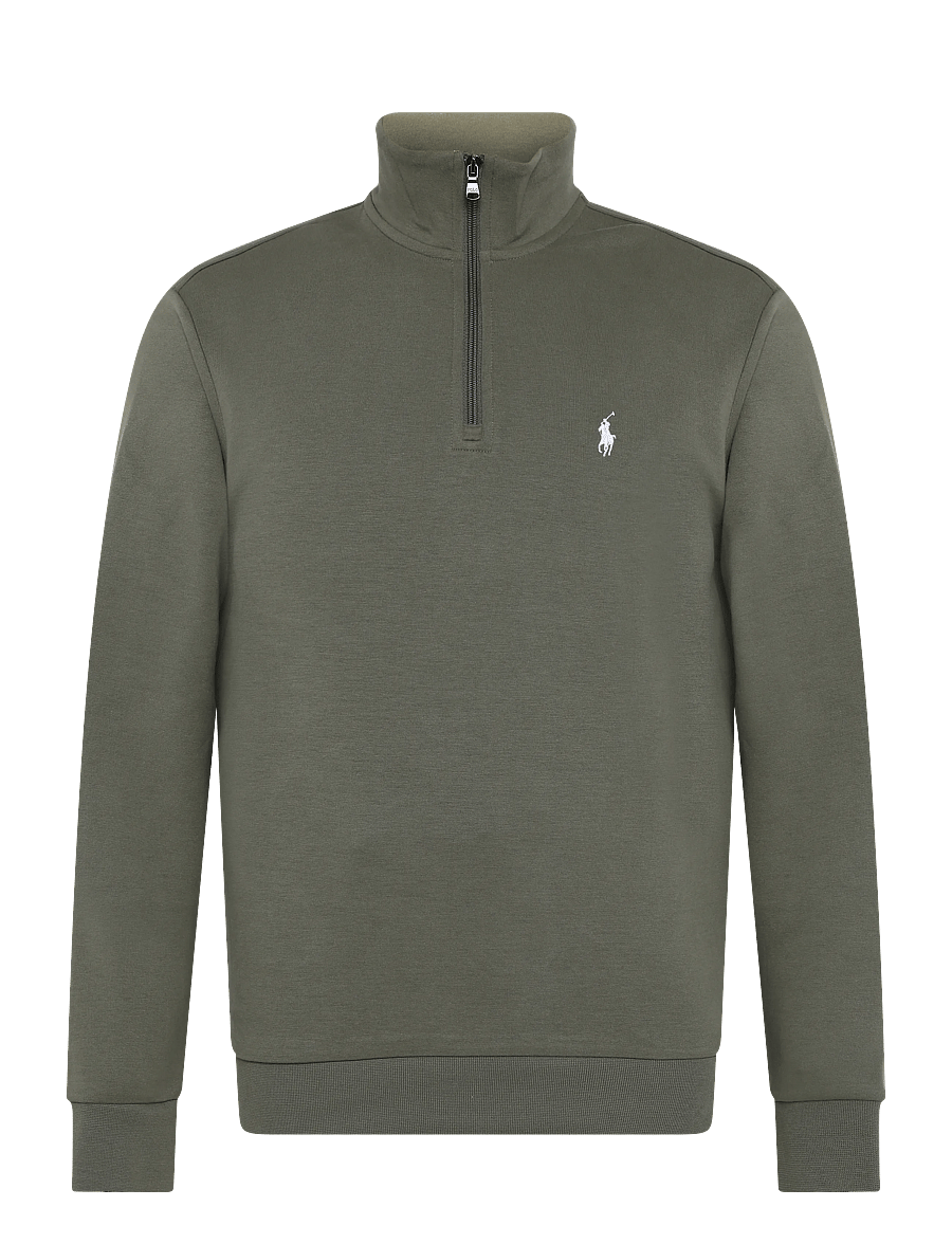 Polo Ralph Lauren - Double-Knit Quarter-Zip Pullover - poolpika lukuga džemprid - cruise olive/c173 - 1