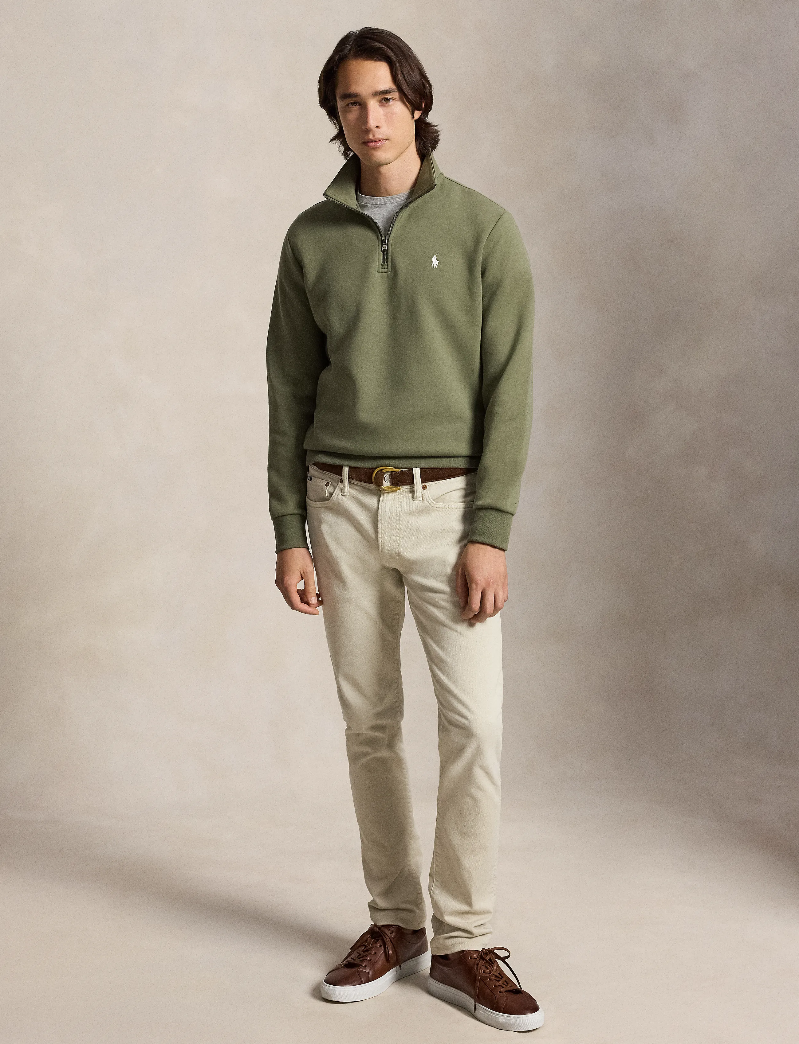 Polo Ralph Lauren - 30/1 DOUBLE KNT CVC-LSL-SWS - pullover mit halbem reißverschluss - cruise olive/c173 - 3