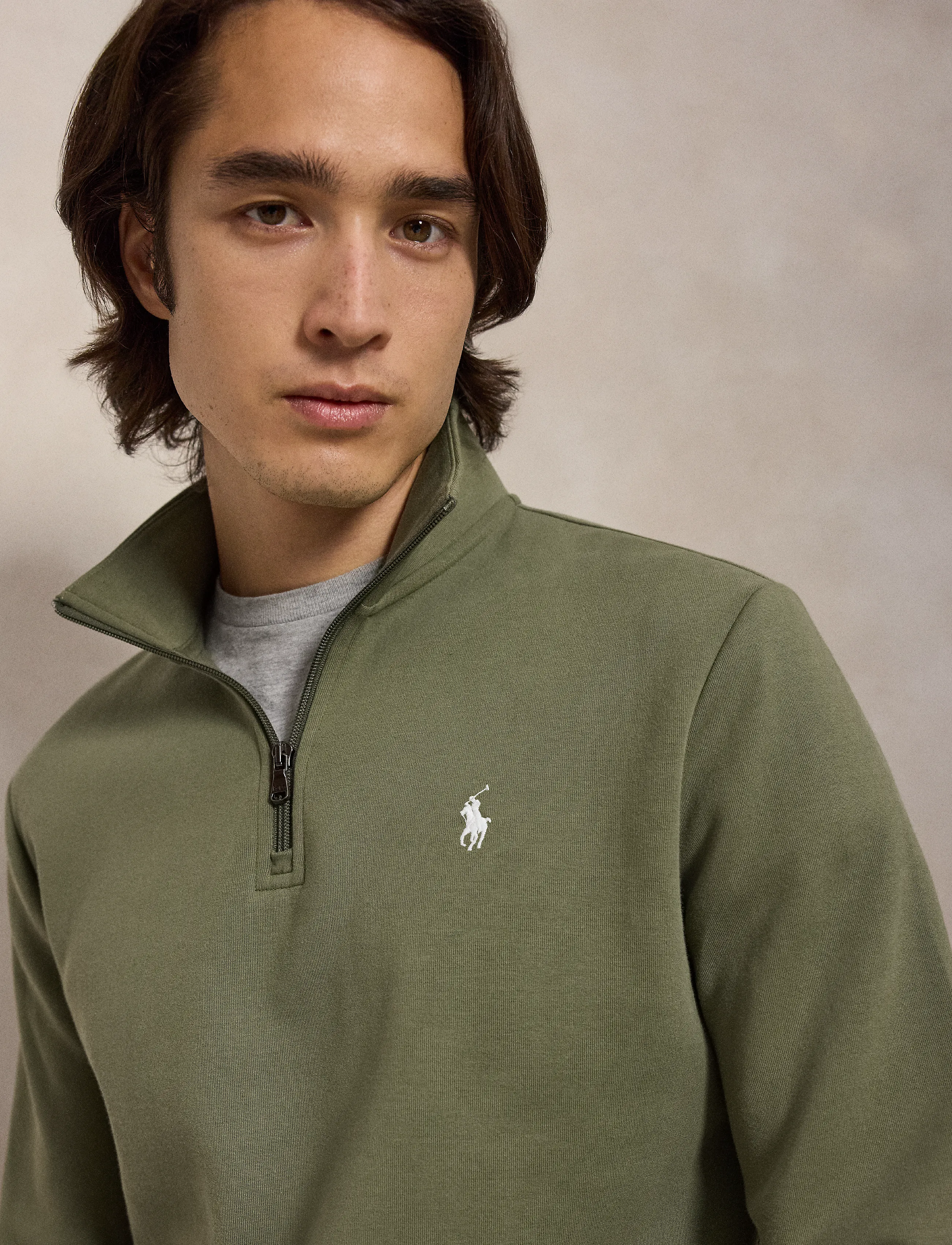 Polo Ralph Lauren - 30/1 DOUBLE KNT CVC-LSL-SWS - pullover mit halbem reißverschluss - cruise olive/c173 - 4