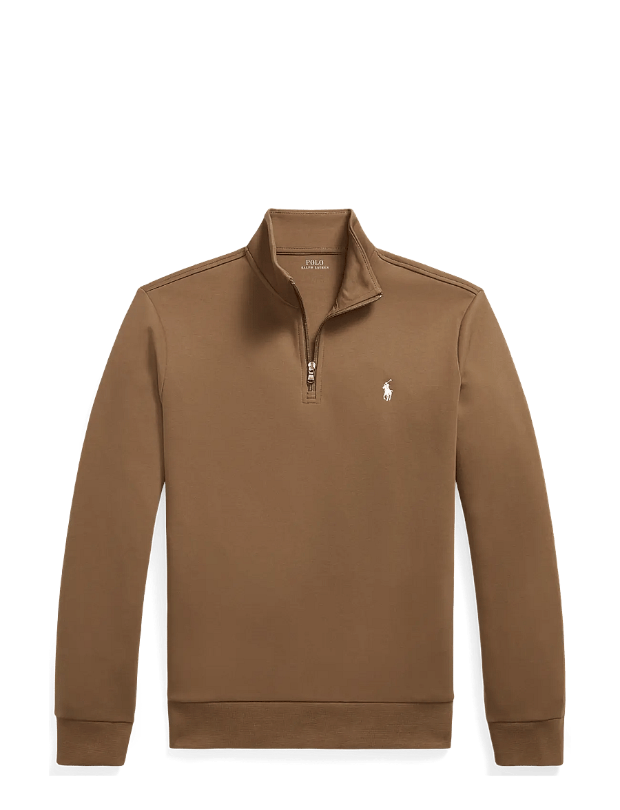 Polo Ralph Lauren - 30/1 DOUBLE KNT CVC-LSL-SWS - pullover mit halbem reißverschluss - luggage brown/c17 - 1
