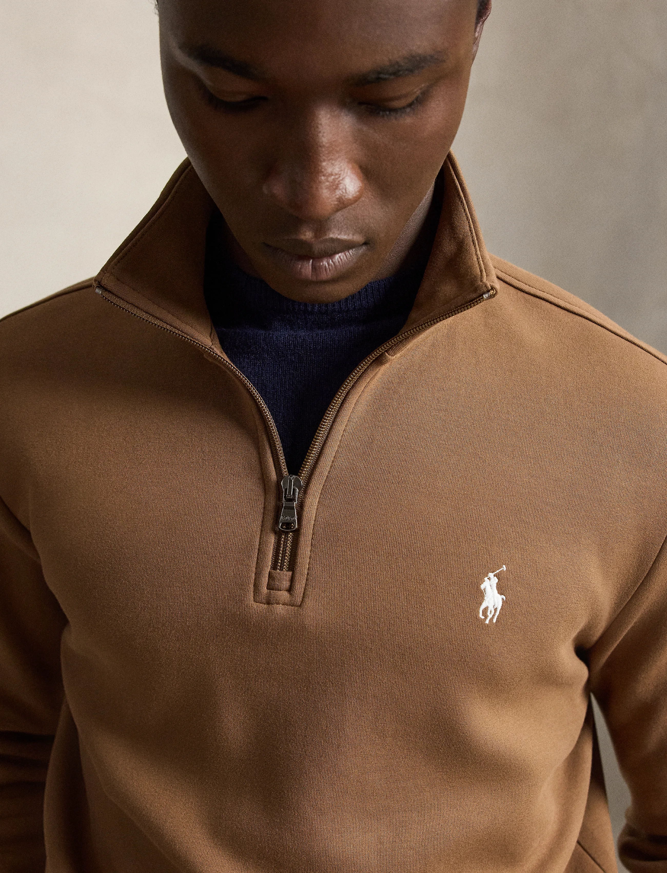 Polo Ralph Lauren - 30/1 DOUBLE KNT CVC-LSL-SWS - pullover mit halbem reißverschluss - luggage brown/c17 - 3