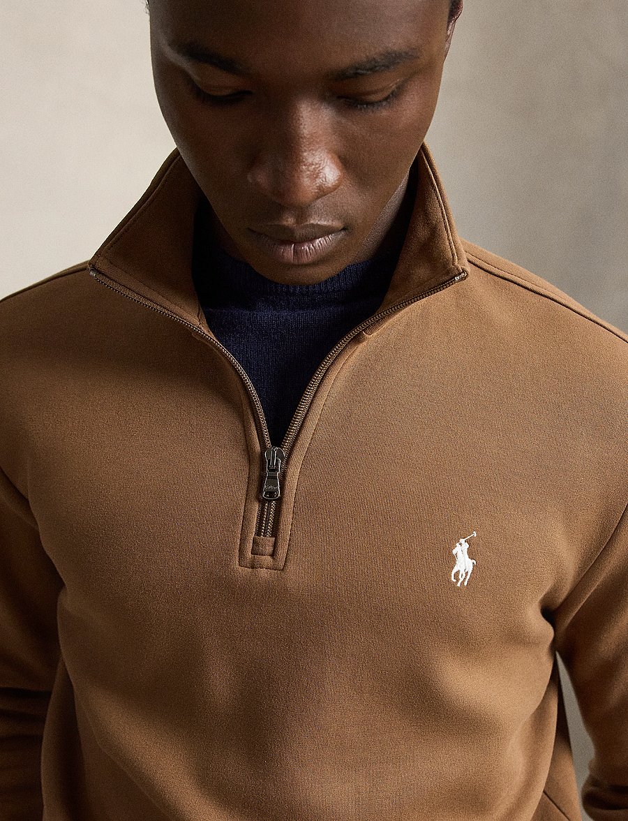 Polo Ralph Lauren - 30/1 DOUBLE KNT CVC-LSL-SWS - pullover mit halbem reißverschluss - luggage brown/c17 - 3