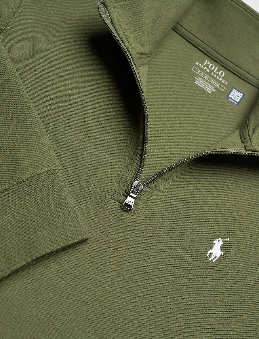 Polo Ralph Lauren - Double-Knit Quarter-Zip Pullover - shop efter anledning - supply olive/c173 - 4