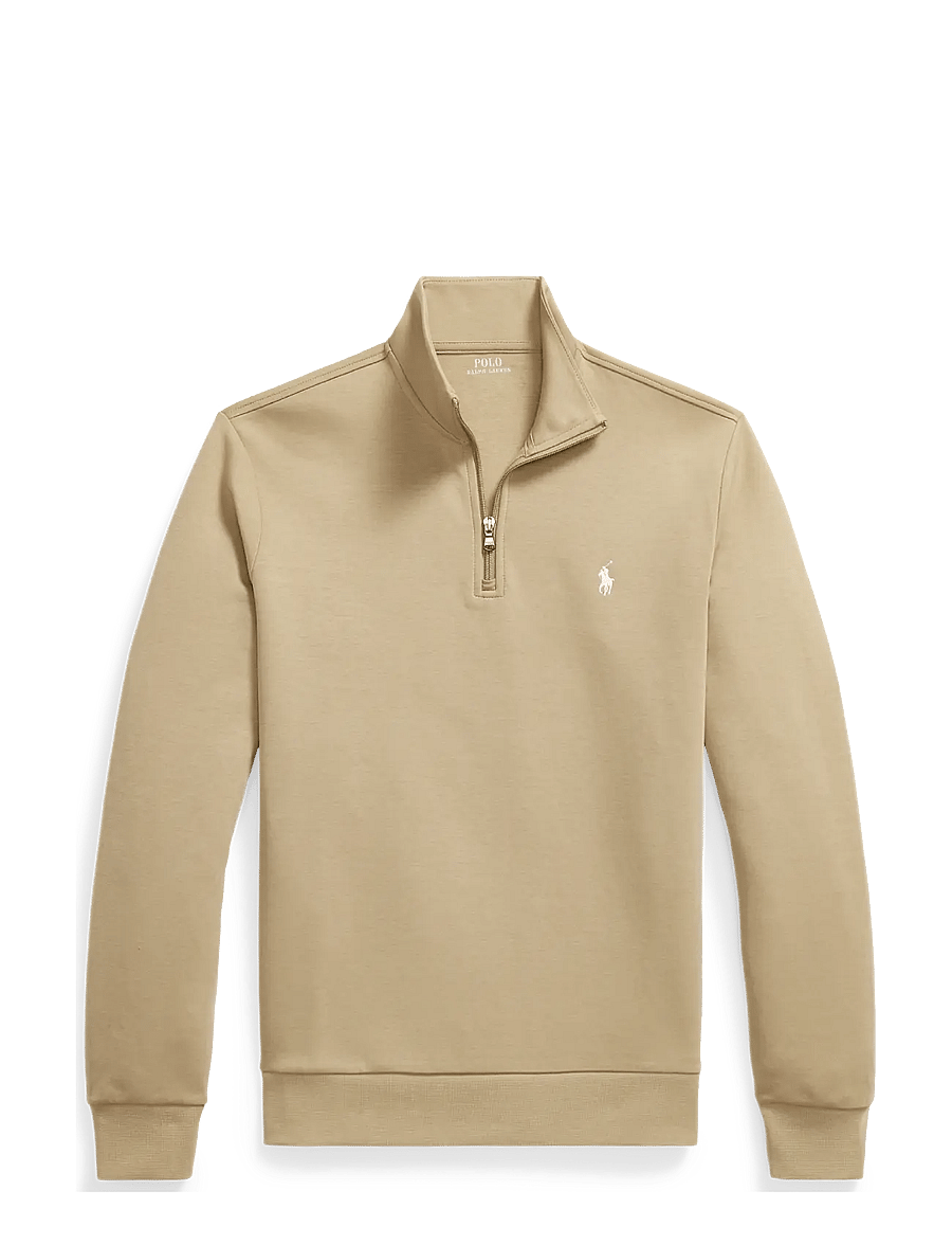 Polo Ralph Lauren - 30/1 DOUBLE KNT CVC-LSL-SWS - pullover mit halbem reißverschluss - surrey tan/c1730 - 0