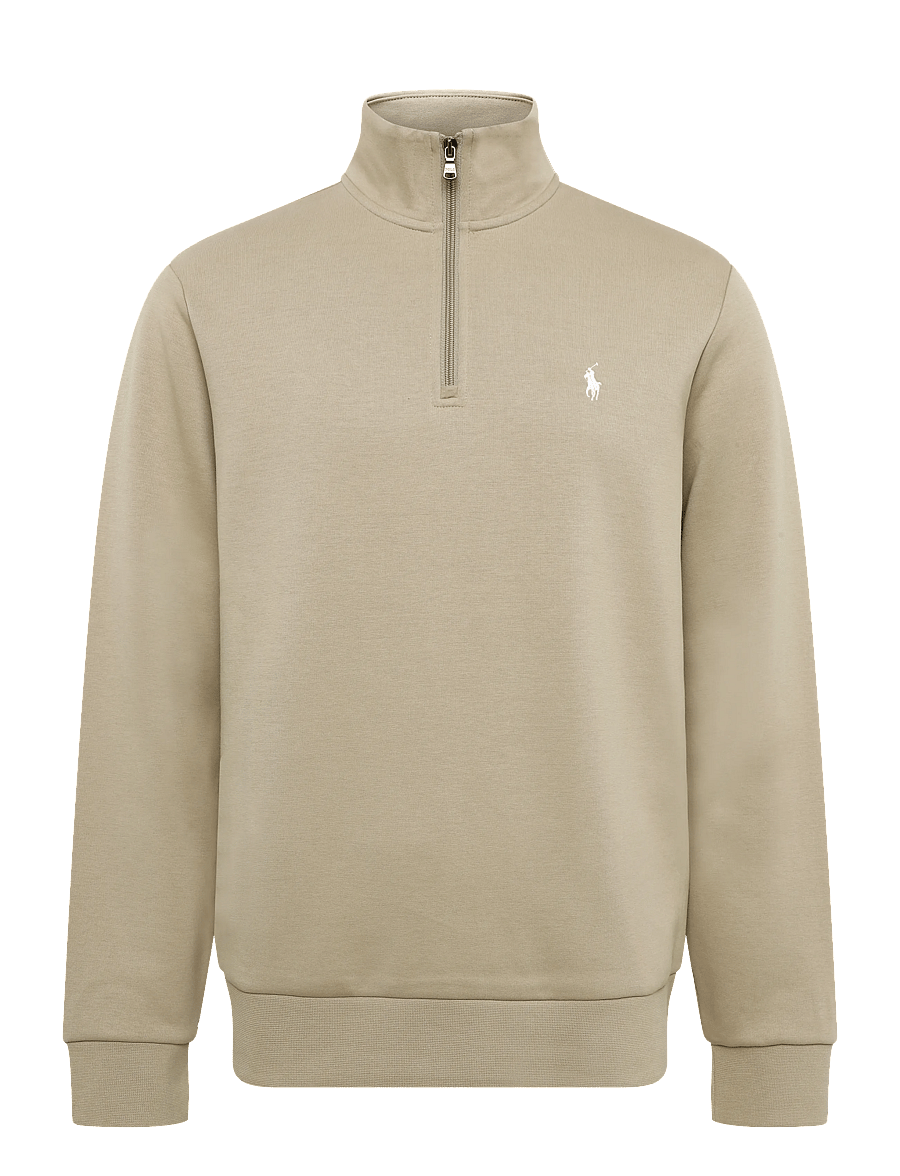 Polo Ralph Lauren - Double-Knit Quarter-Zip Pullover - pullover mit halbem reißverschluss - surrey tan/c1730 - 1