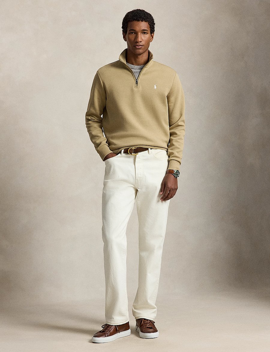 Polo Ralph Lauren - Double-Knit Quarter-Zip Pullover - pullover mit halbem reißverschluss - surrey tan/c1730 - 4